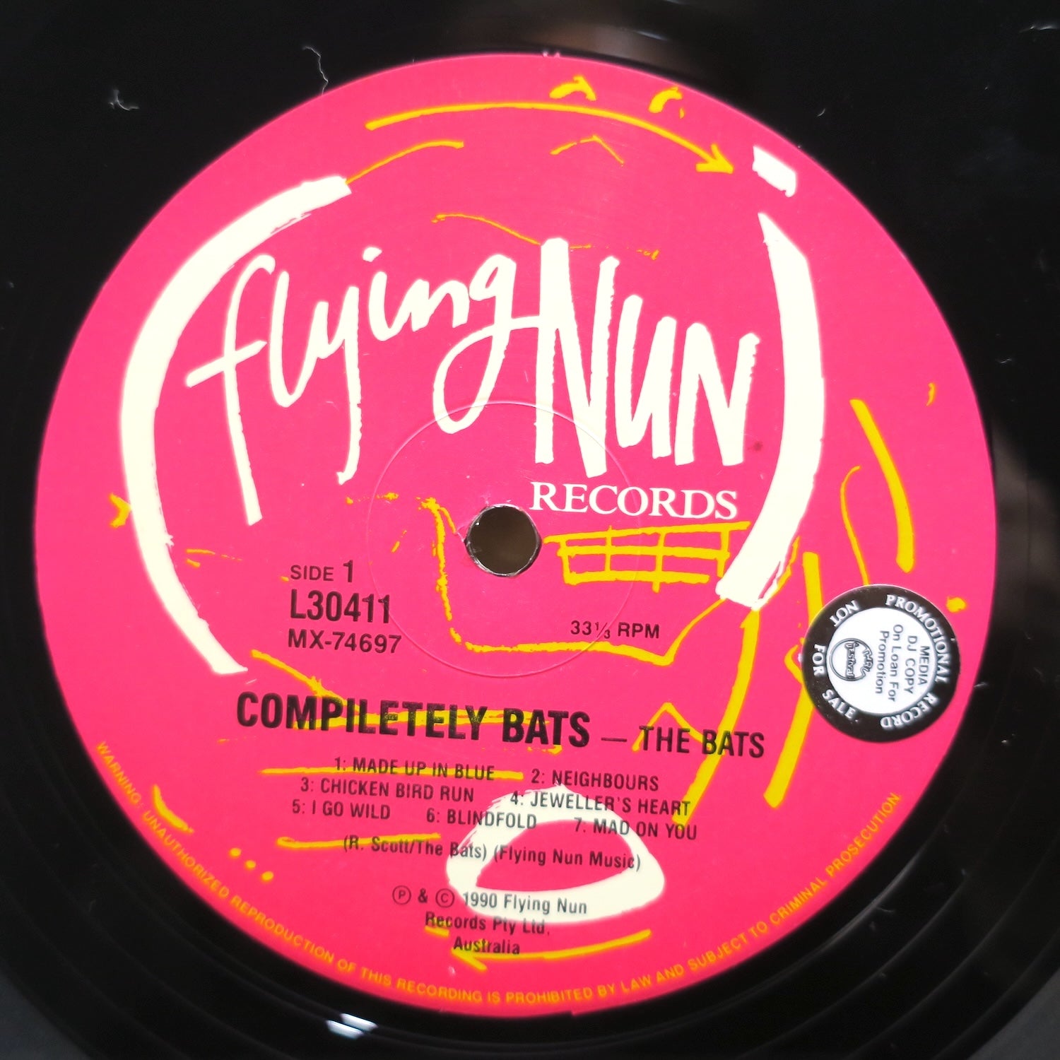 Bats 'Compiletely Bats' 1990 New Zealand Original Vinyl LP Record - Rare Collectible for Music Enthusiasts & Vinyl Lovers