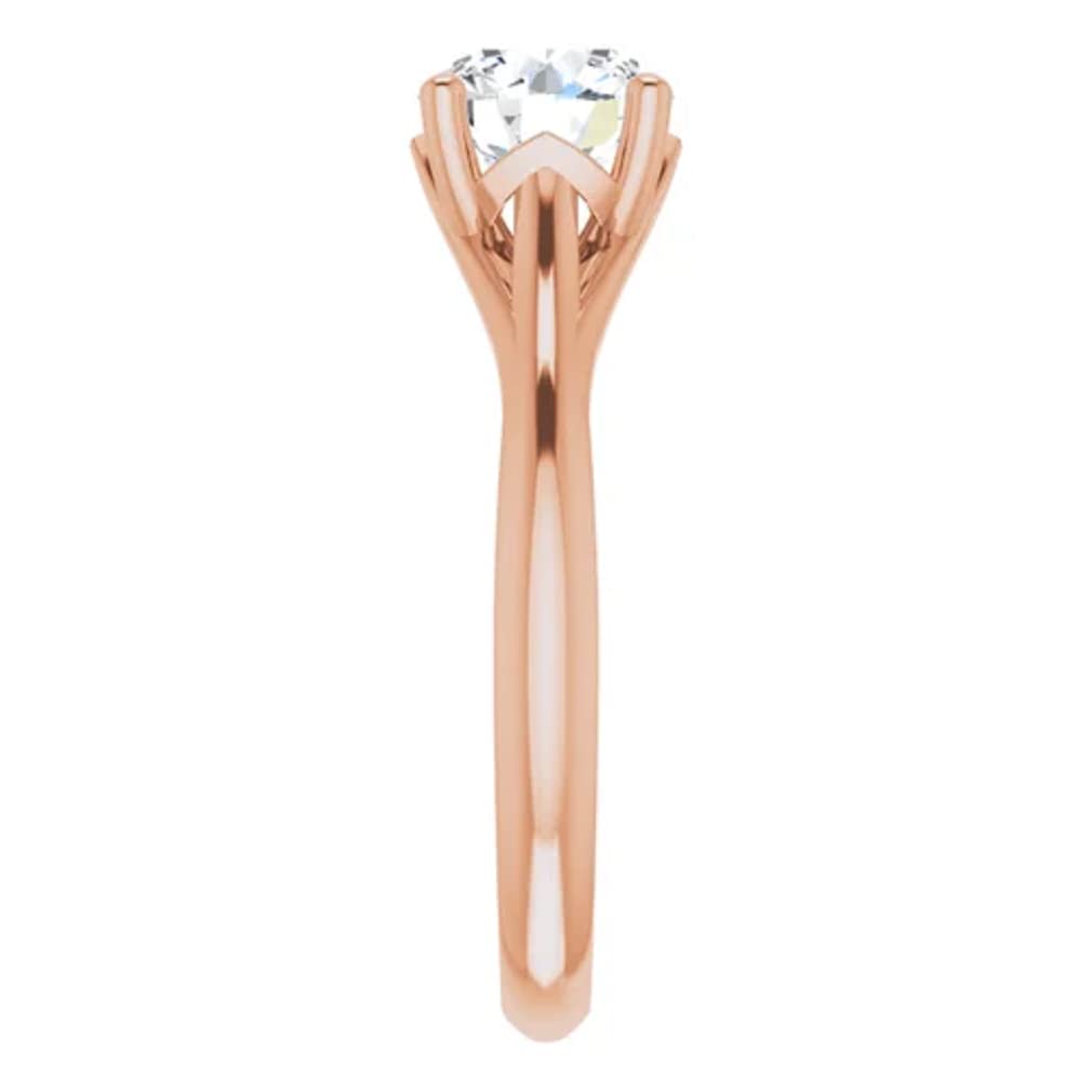 10K Solid Rose Gold Handmade Engagement Ring - 1 CT Round Cut Moissanite Diamond Solitaire Wedding Ring for Women | Perfect for Proposals, Anniversaries & Bridal Jewelry Gifts