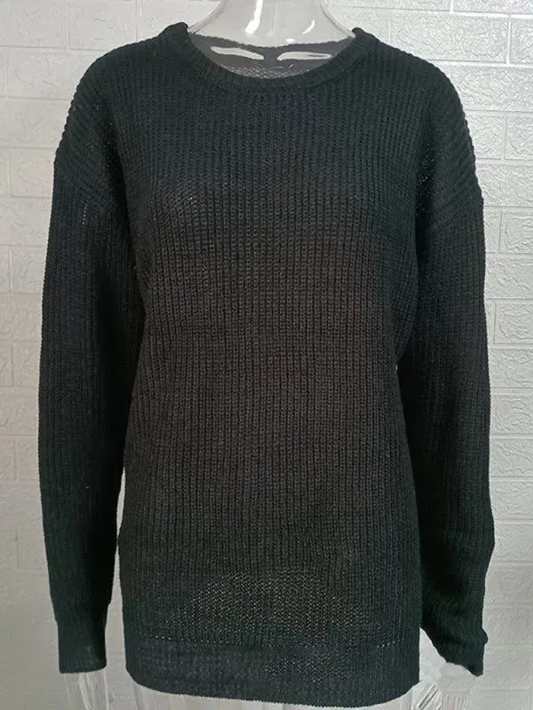 Men's Loose Fit Round Neck Pullover Sweater - Comfortable Casual Knitwear for Fall & Winter - Perfect for Office, Travel, and Daily Wear