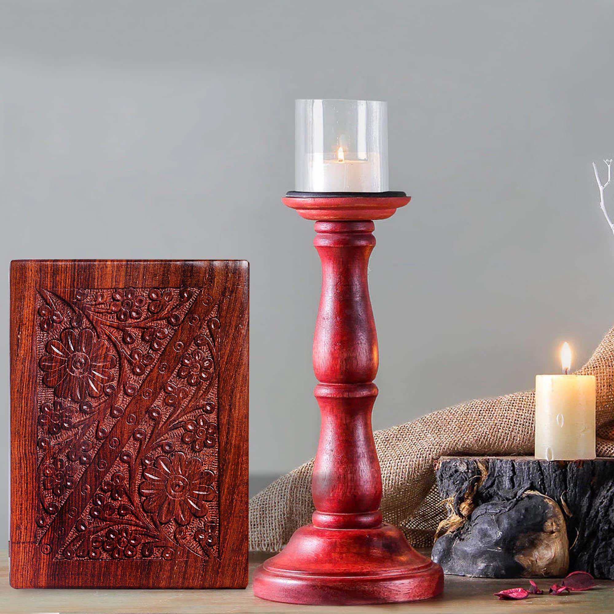 Handcrafted Wooden Keepsake Urn Box for Human & Pet Ashes - Memorial Cremation Urn for Adults, Infants, Cats - Small Decorative Burial Urn for Home Display & Funeral Ceremonies