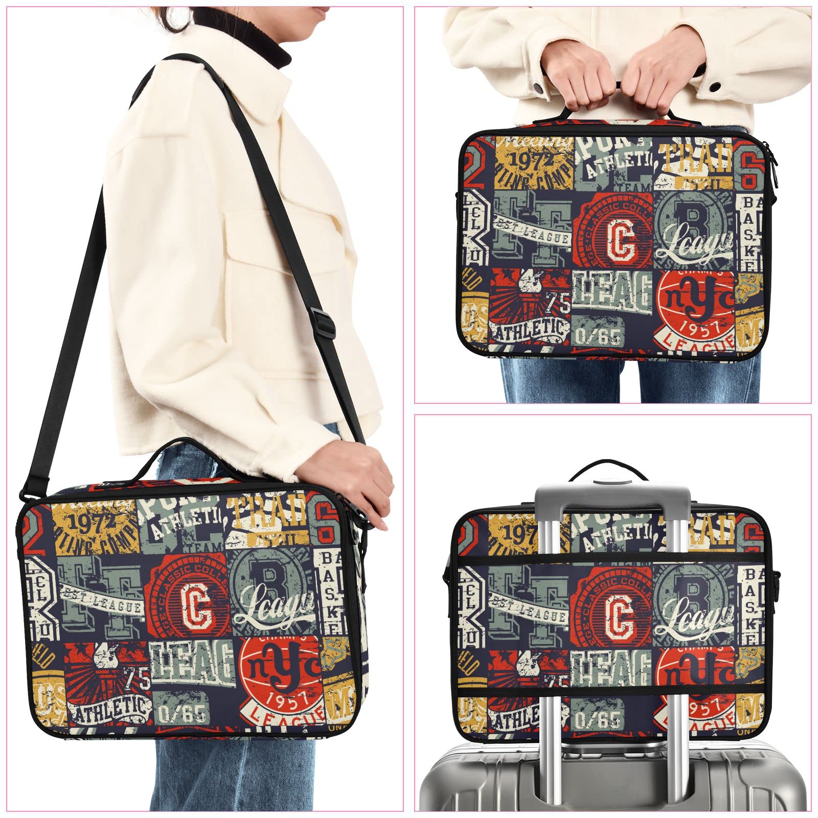 GAIREG Southwest Horse Design Large Cosmetic Case Organizer with Adjustable Dividers - Makeup & Toiletry Storage Bag for Travel, College Dorm, Sports Events | Perfect for Cosmetics, Jewelry & Badge Collections