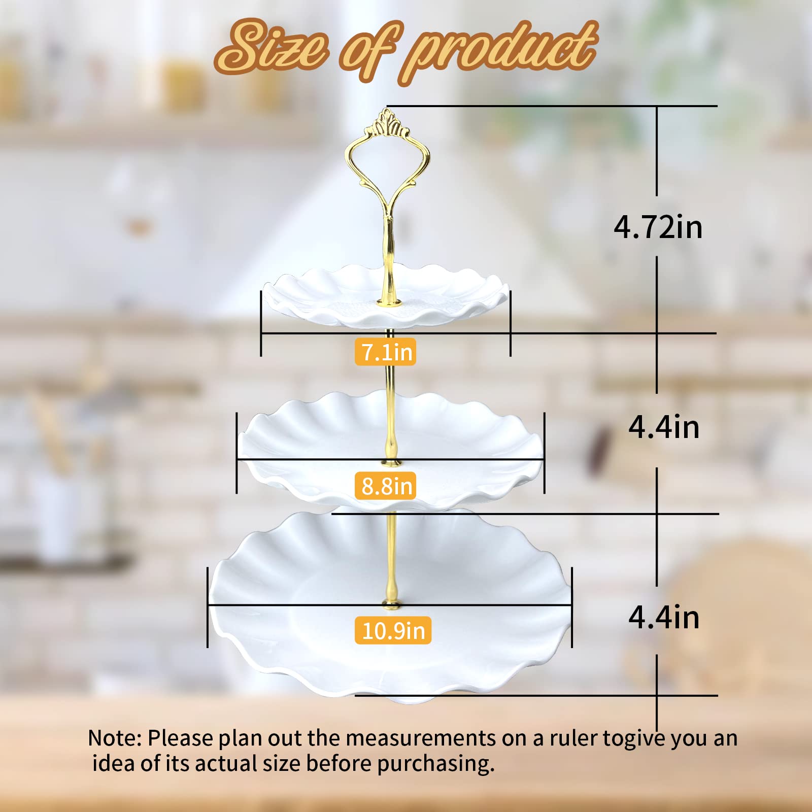 5-Tier Cake Stand Set for Wedding & Party - 2 Large 3-Tier Dessert Stands + 3 Appetizer Trays - Perfect for Baby Shower, Birthday, Tea Party & Home Decor (Wave Design) - Elegant Dessert Table Display for Special Occasions
