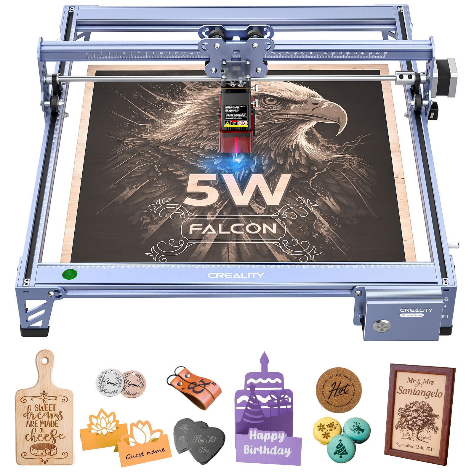 5W Laser Engraver & 72W Laser Cutter Machine for Beginners - High Precision Engraving & Cutting for Wood, Metal, Leather, Glass, Acrylic - Perfect for DIY Crafts, Home Decor & Small Business Projects