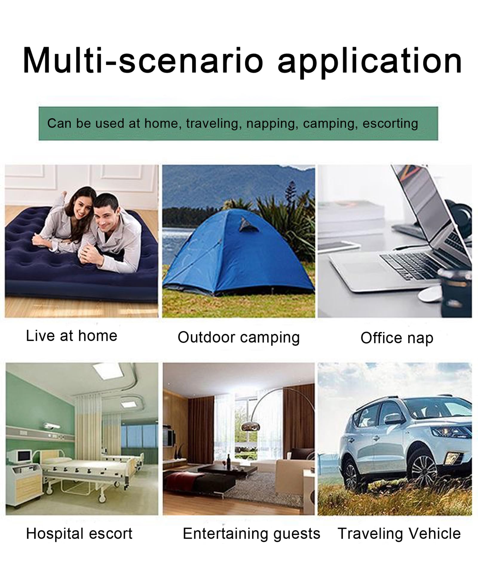 Twin Size Inflatable Air Mattress with Built-in Pump - Thickened Portable Blow Up Bed for Camping, Home Guest & Travel - Perfect for Tent Camping, Truck Beds, Hiking & Emergency Sleeping (Grey)