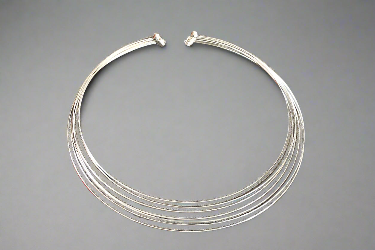 7 Strand Sterling Silver Choker Necklace for Women - Elegant Layered Jewelry for Parties, Weddings & Everyday Wear