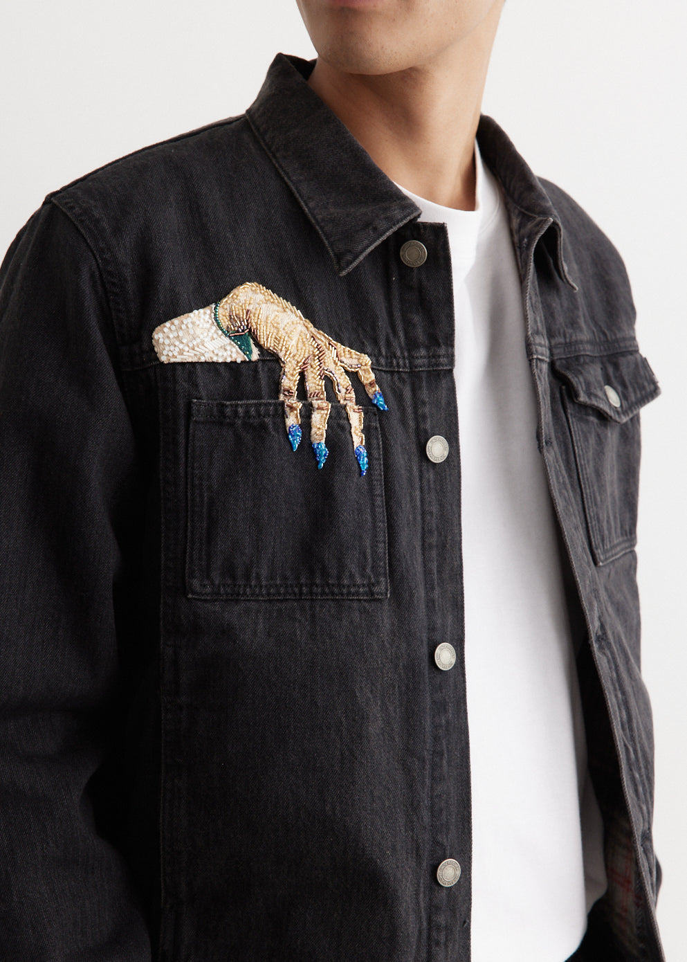 Stylish Beaded Hand-Embroidered Denim Jacket for Women - Perfect for Casual Outings, Parties & Boho Fashion