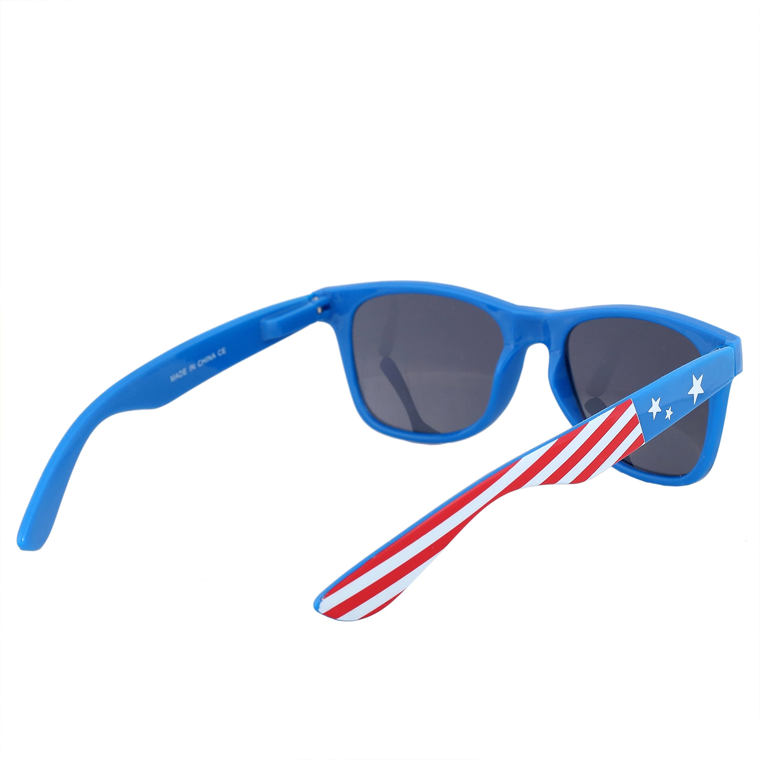 Retro 80's American Flag Sunglasses - Vintage USA Patriotic Eyewear for 4th of July, Beach, Pool Party & Summer Outdoor Activities