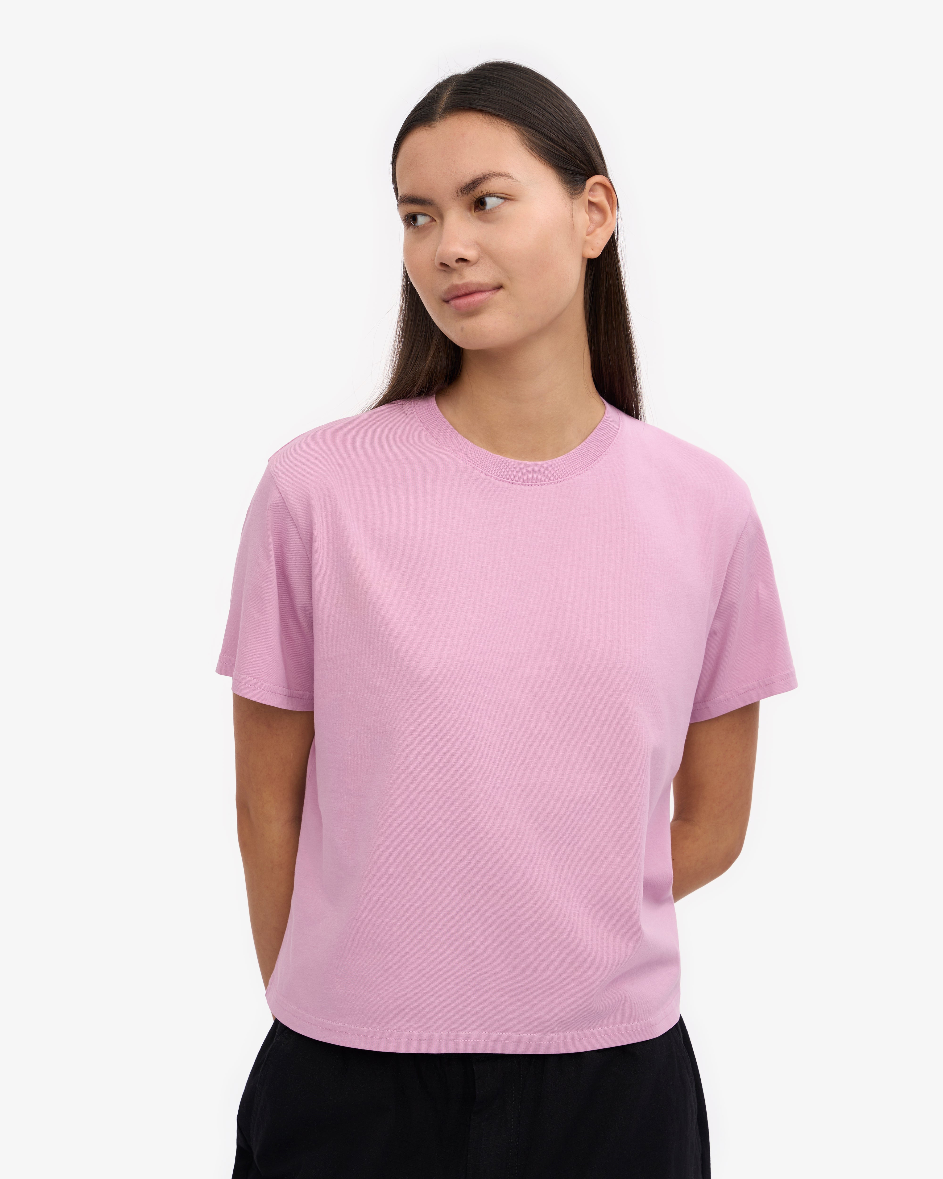 Organic Boxy Crop Tee - Soft Cotton Women's T-Shirt in Cherry Blossom Pink | Casual Streetwear, Spring Outfits & Festival Fashion