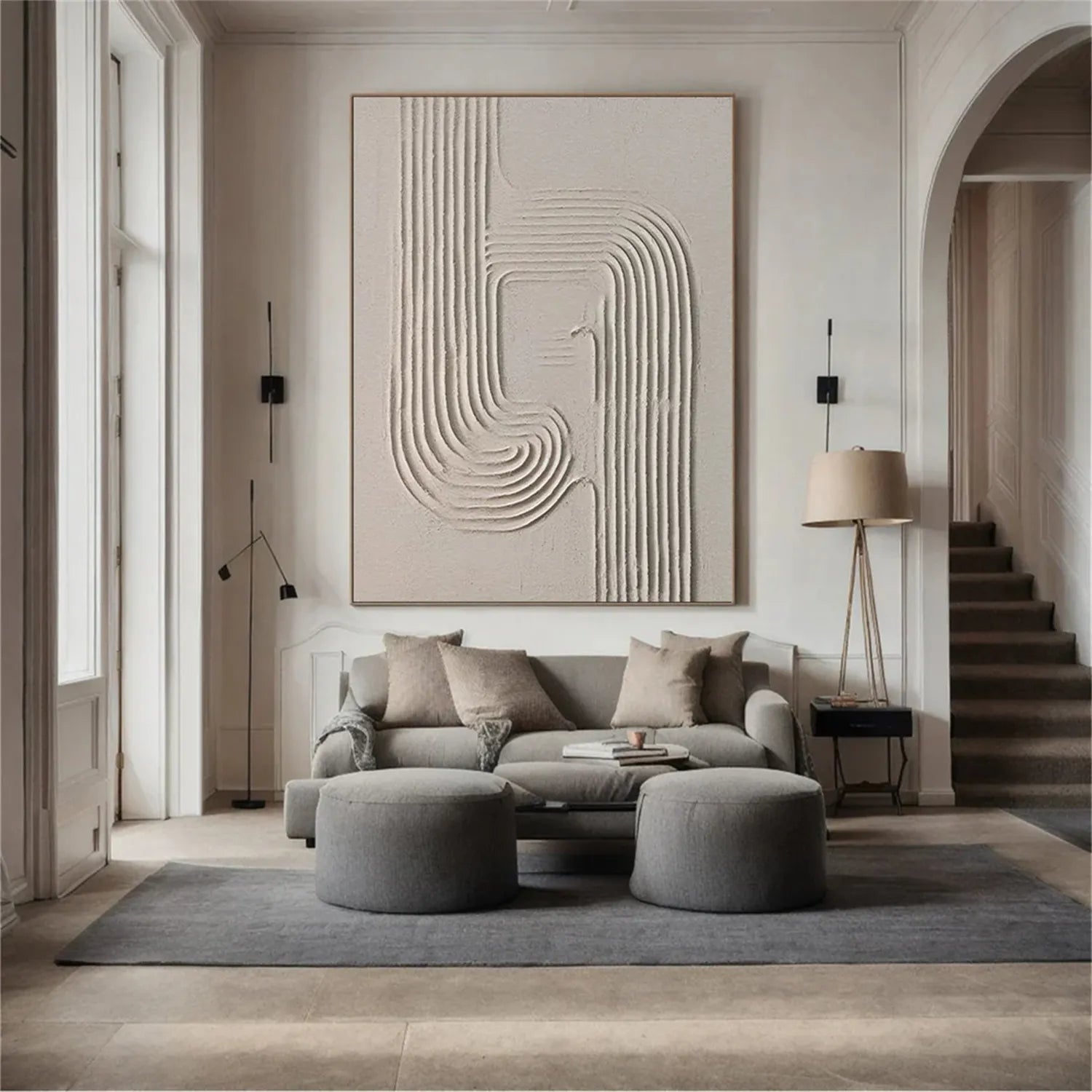 Beige & Brown Abstract Art Print #BB105 - Modern Wall Decor for Living Room, Bedroom & Office