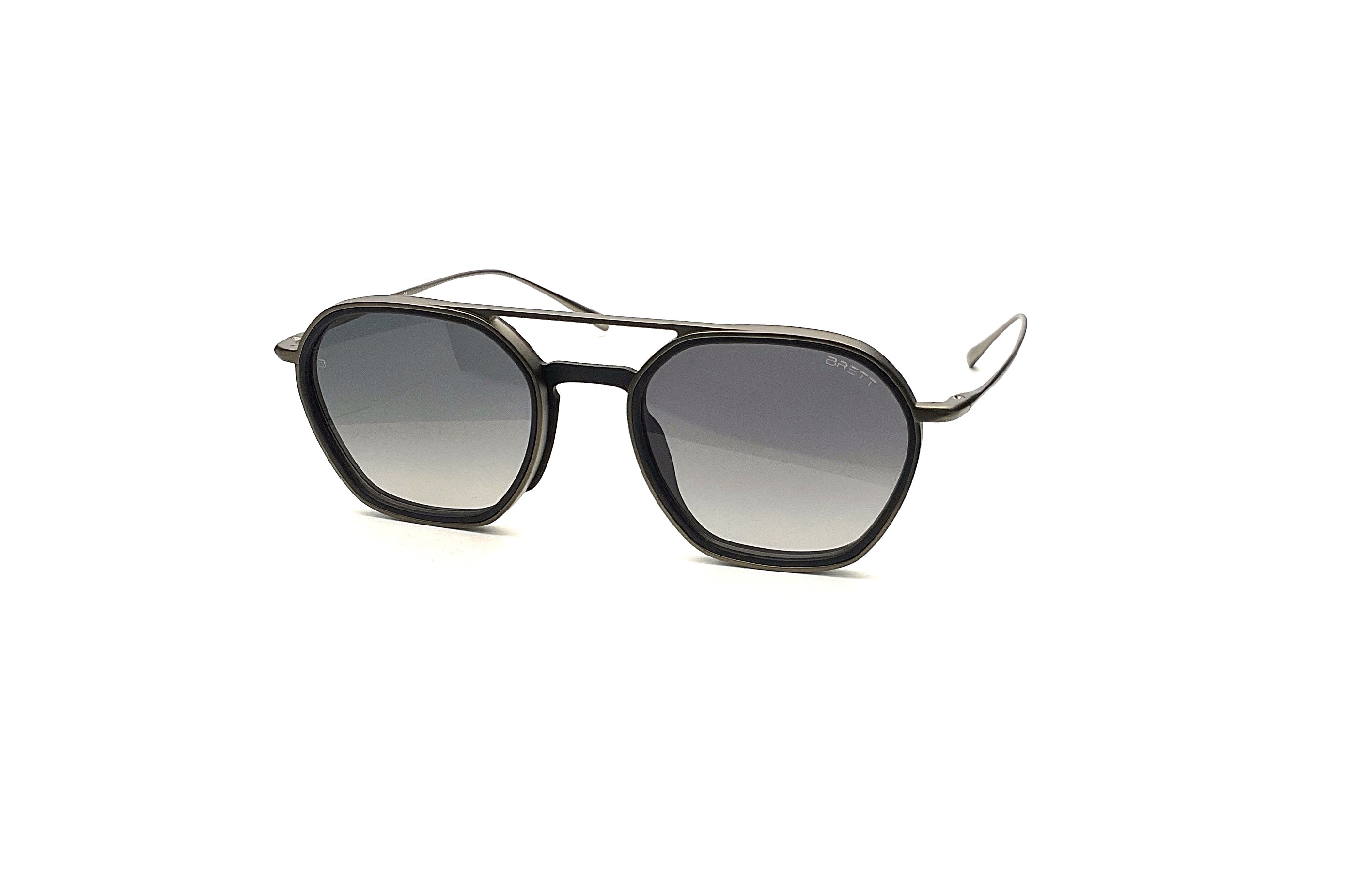 BRETT Eyewear Giacomo Sunglasses - Black/Gunmetal Polarized Aviator Style for Men - Perfect for Driving, Outdoor Sports & Fashion Accessories