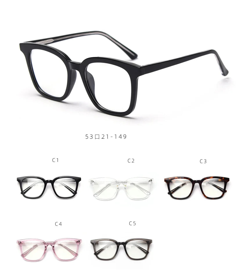 CCspace Unisex Full Rim Square TR90 Titanium Frame Eyeglasses 49863 - Lightweight & Durable Glasses for Work, Reading & Everyday Wear