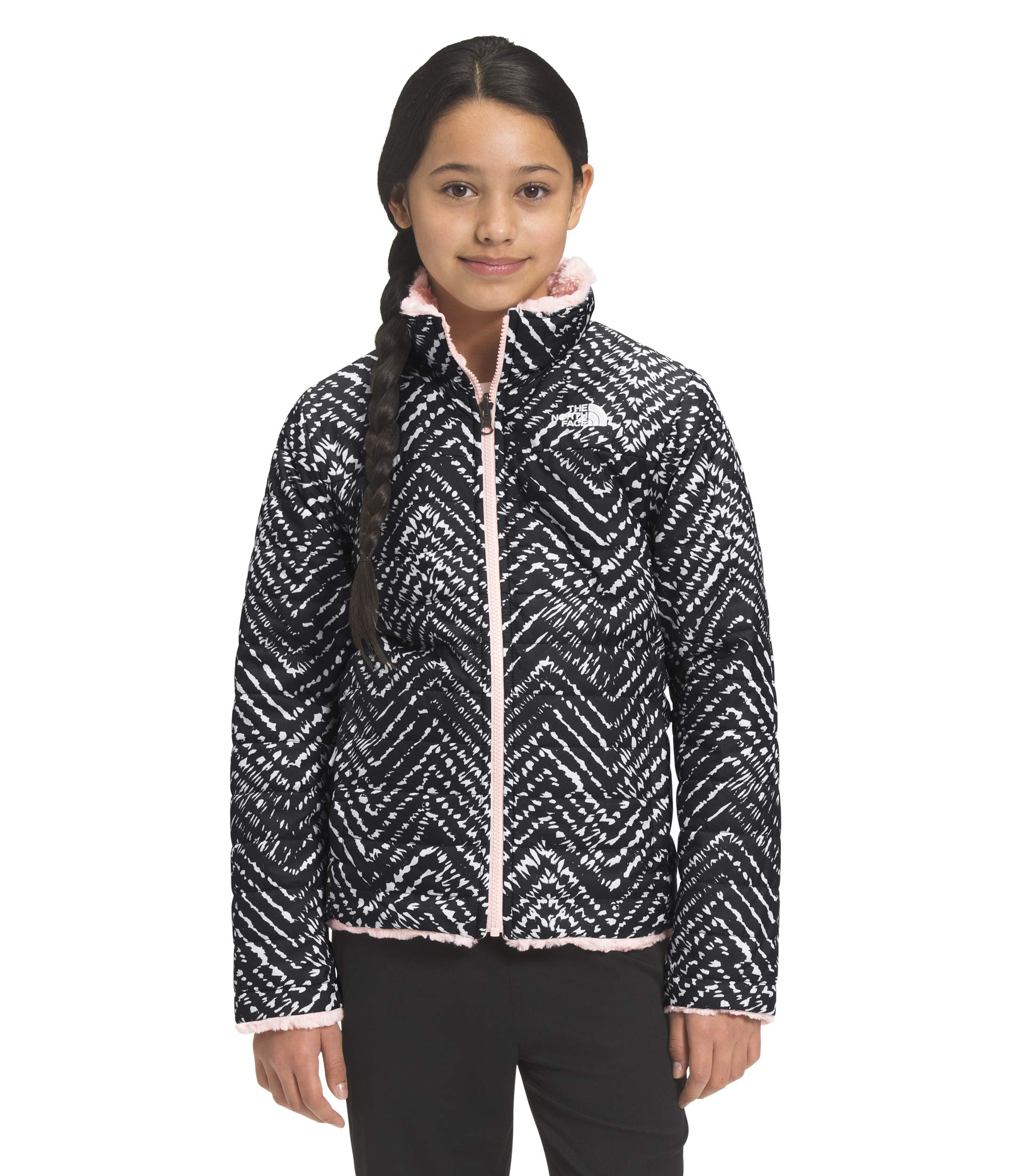 The North Face Girls' Reversible Mossbud Swirl Jacket - Waterproof Windbreaker for Outdoor Play & School | Lightweight Insulated Winter Coat for Hiking, Camping & Everyday Wear