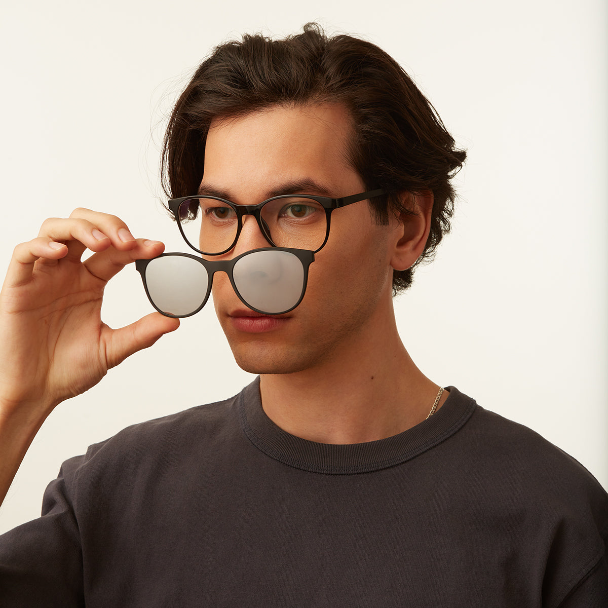 JINS Switch Classic U302 92 - Stylish Blue Light Blocking Glasses for Digital Eye Strain Relief | Computer, Gaming & Office Use