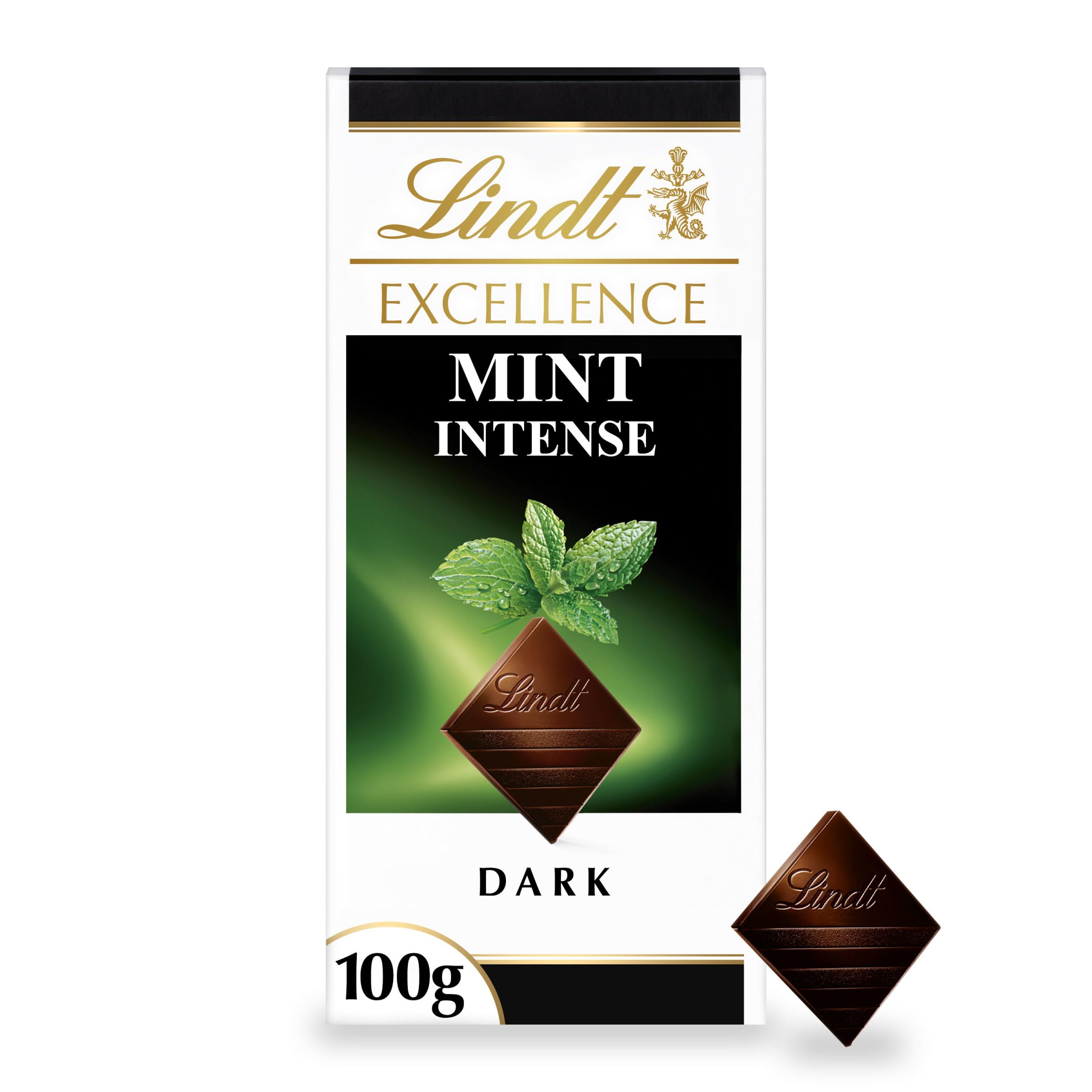 Lindt Excellence Intense Mint Dark Chocolate Bar 100g - Perfect for Gifts, Desserts & Snacking