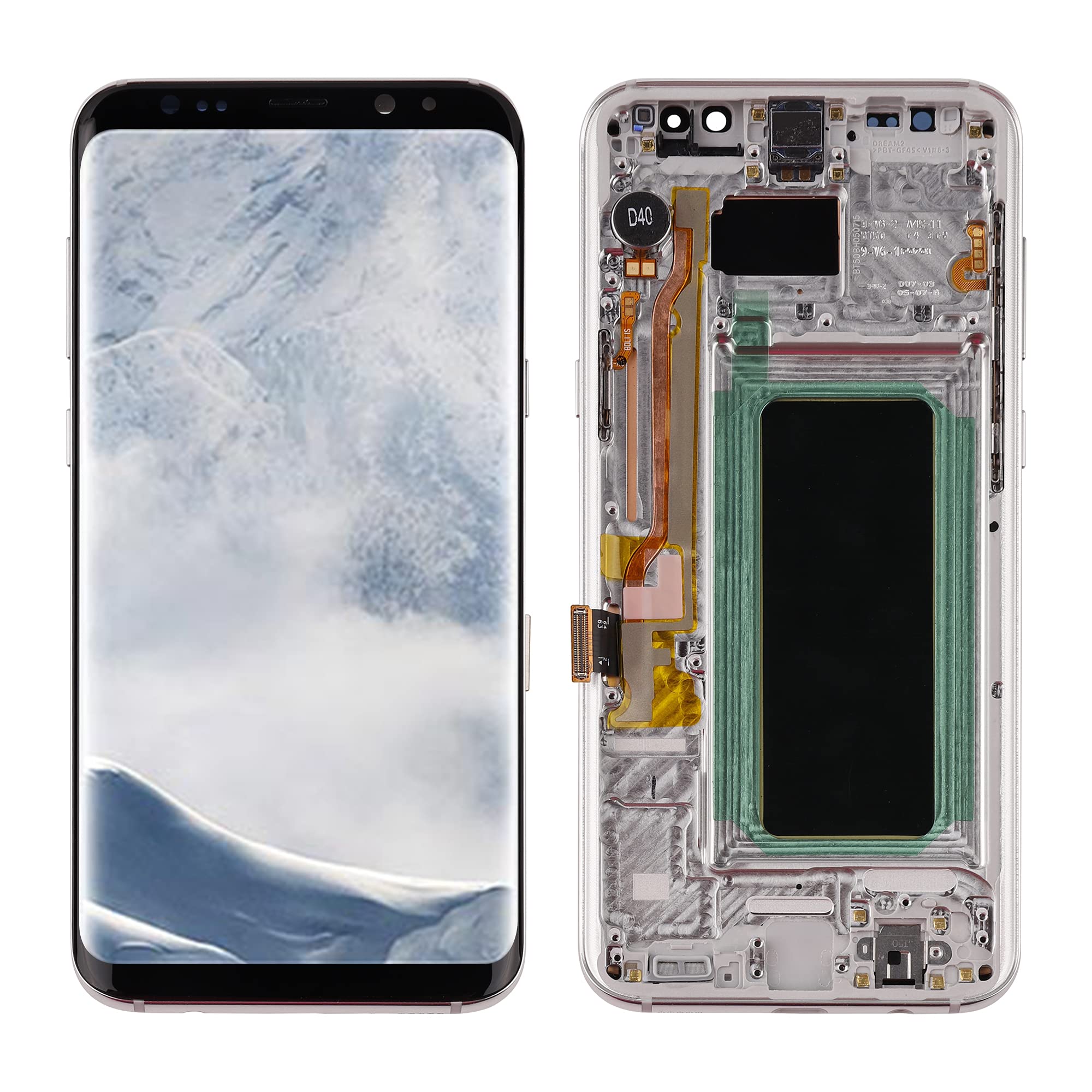 Samsung Galaxy S8+ Plus AMOLED Screen Replacement - Arctic Silver LCD Display Touch Digitizer with Frame & Repair Tools | DIY Phone Repair Kit for Cracked or Damaged Screens