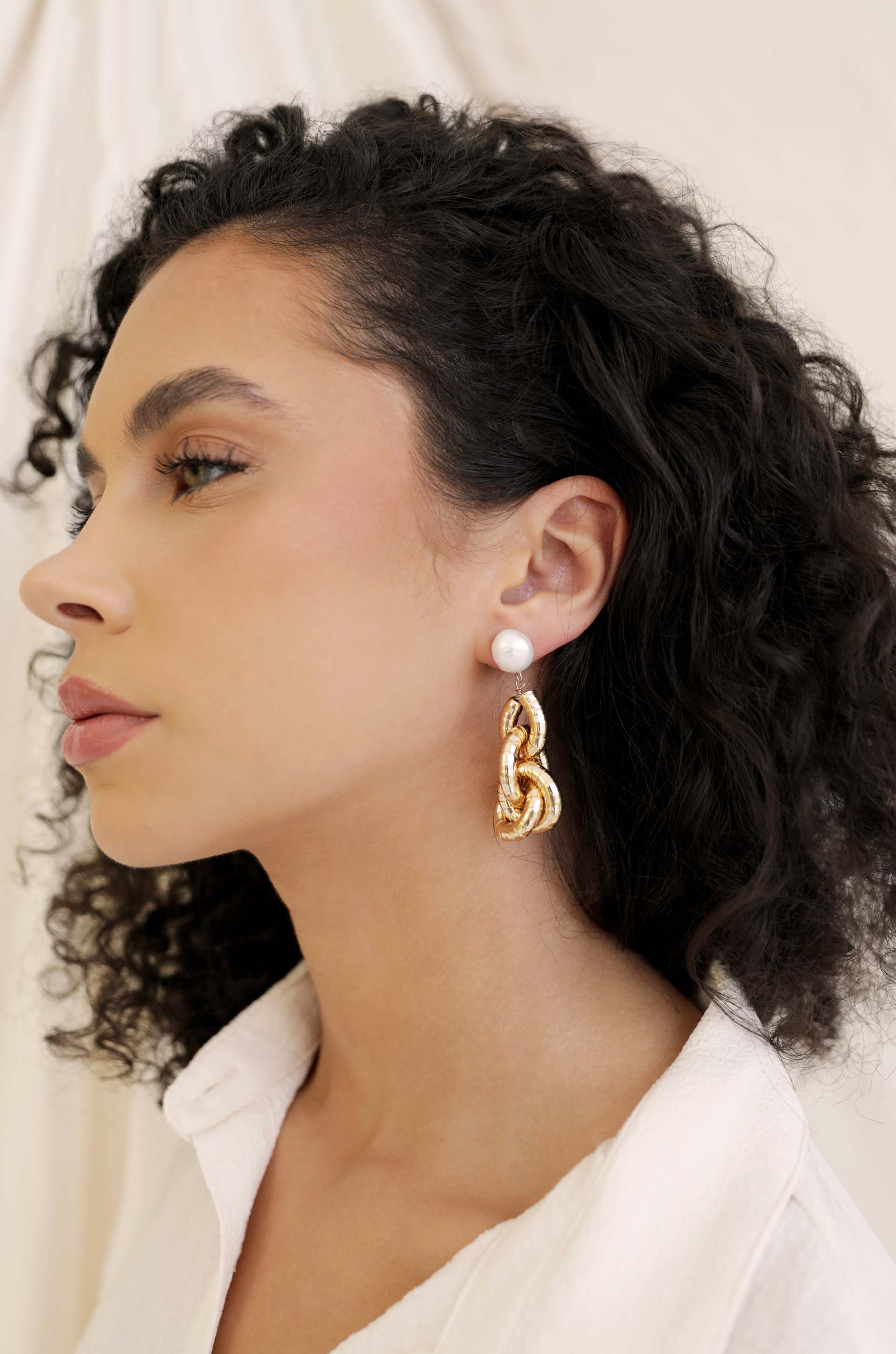 Liquid Gold Pearl Drop Earrings for Women - 14K Gold Plated Dangle Earrings with Freshwater Pearls - Perfect for Weddings, Parties & Special Occasions