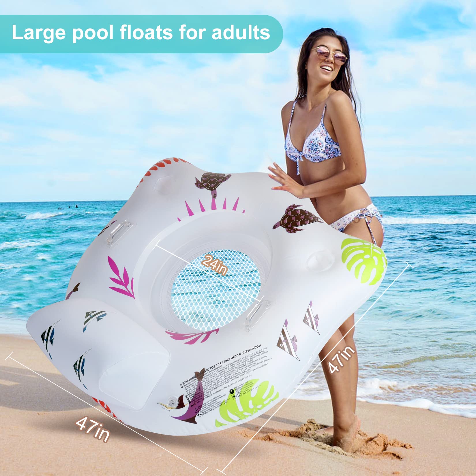 Solar Powered Inflatable Pool Floats Chair with Color Changing LED Lights - 2 Cup Holders & Armrests for Adults - Beach Float, Pool Sofa, Lounge Raft - Perfect for Summer Relaxation by Pool, Lake or Beach Parties