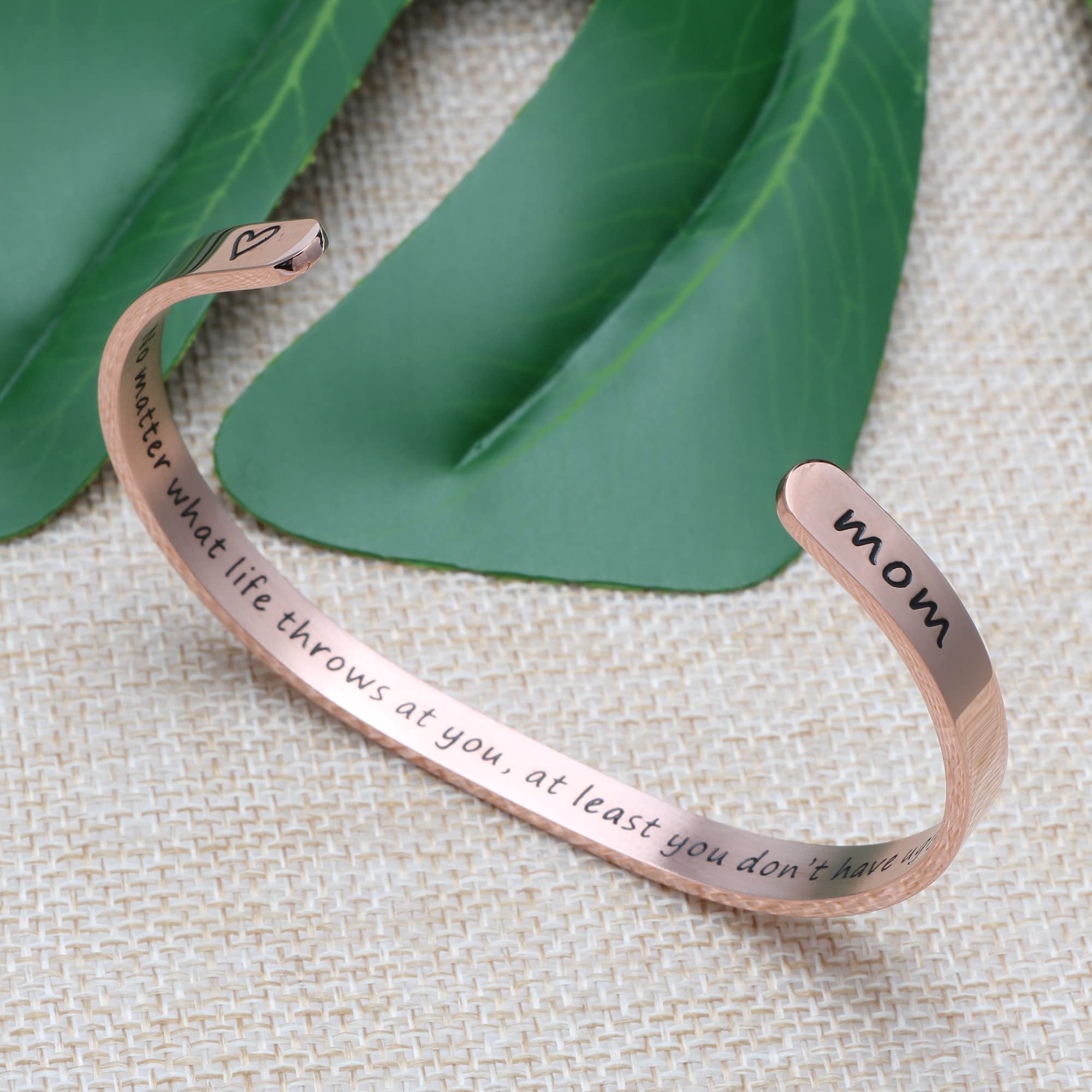 JoycuFF Stainless Steel Cuff Bracelet for Women - Elegant Christmas, Birthday & Thanksgiving Gift for Mom, Mother, Mummy - Meaningful Year Round Jewelry Gift for Her | Perfect for Holidays, Special Occasions & Everyday Wear