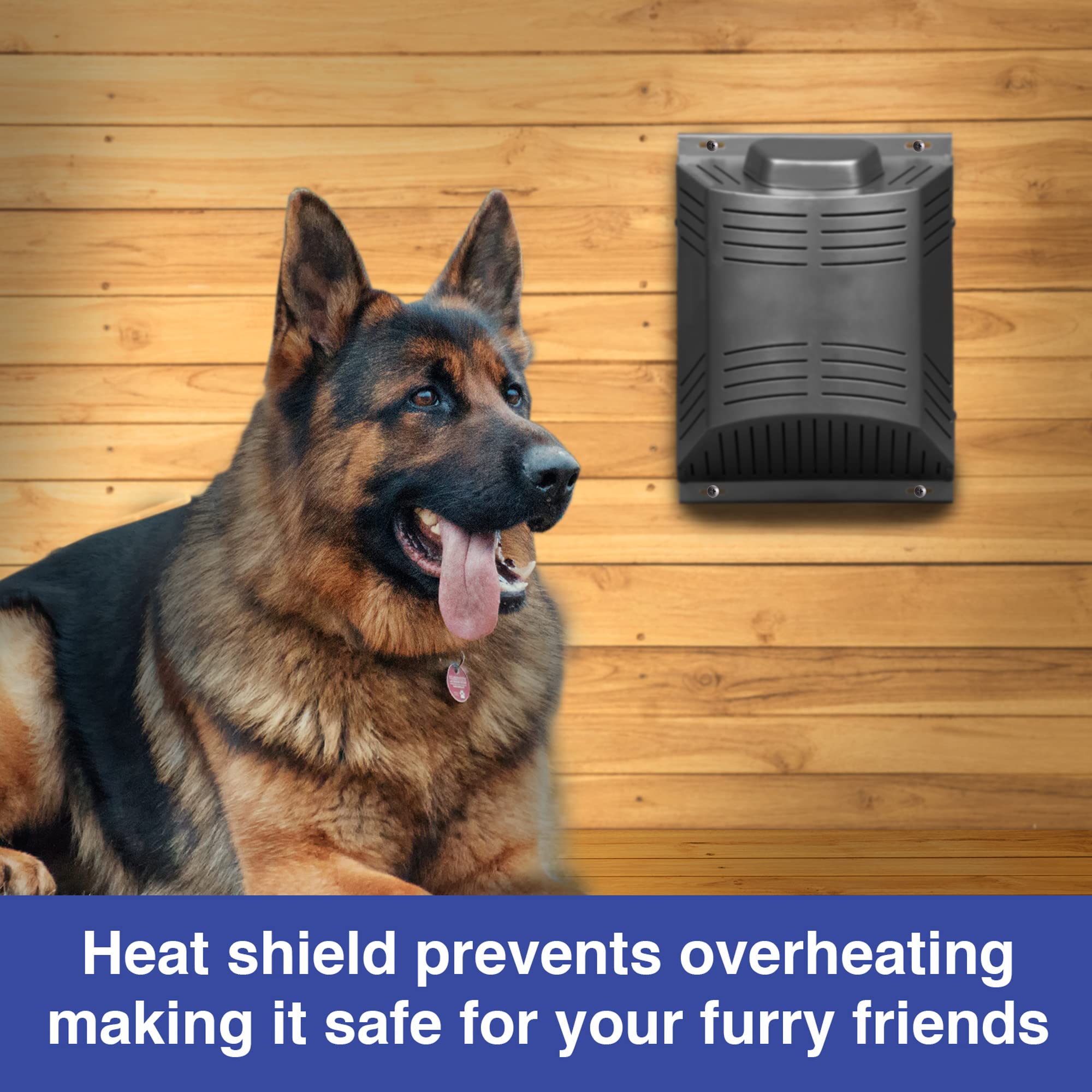 Climate Right 300W Electric Dog House Heater with Abrasion-Resistant Cord & 3 Fan Settings - Safe & Energy Efficient Pet Heater for Indoor/Outdoor Dog Houses, Kennels & Pet Enclosures - Perfect for Winter & Cold Weather Protection
