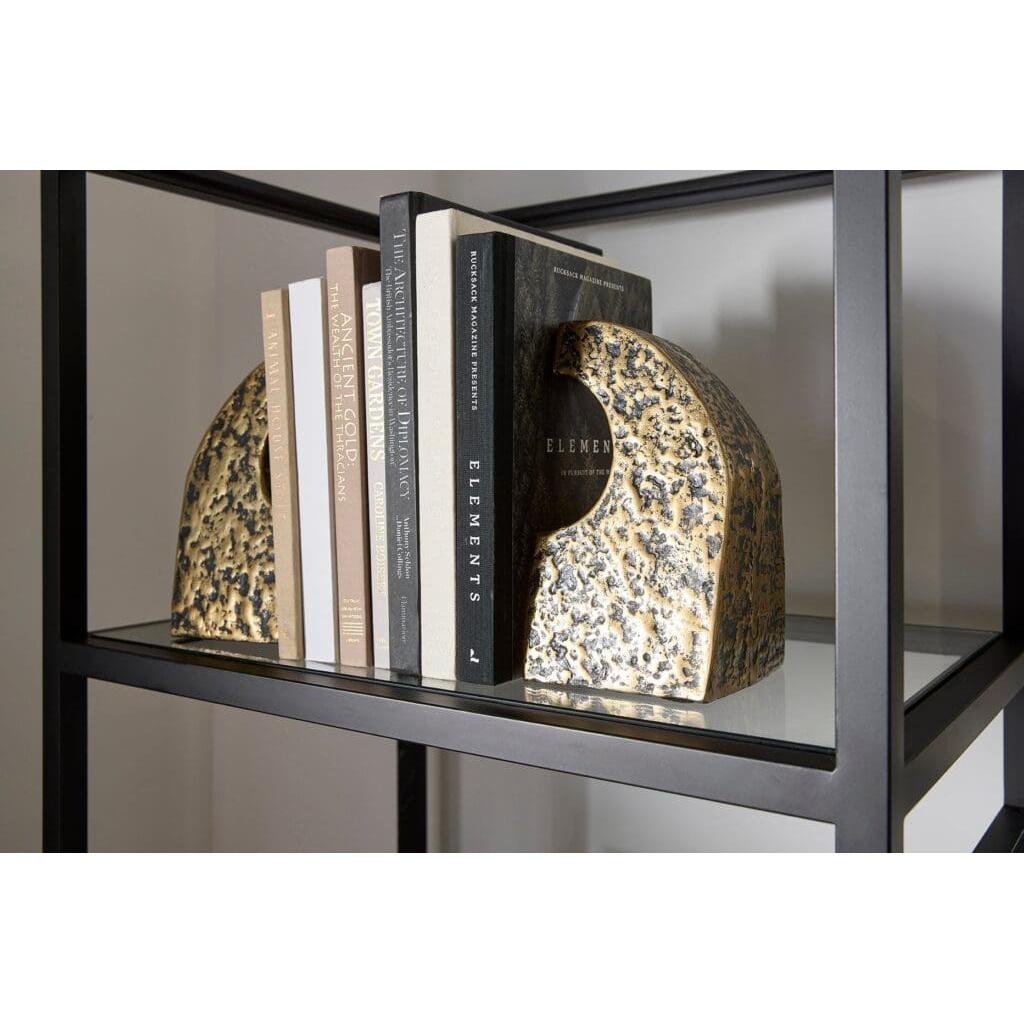 Cyan Design 11654 Apostrophe Bookends - Antique Brass Bookends for Shelves, Desks & Home Decor - Stylish Book Holders for Office, Library & Living Room