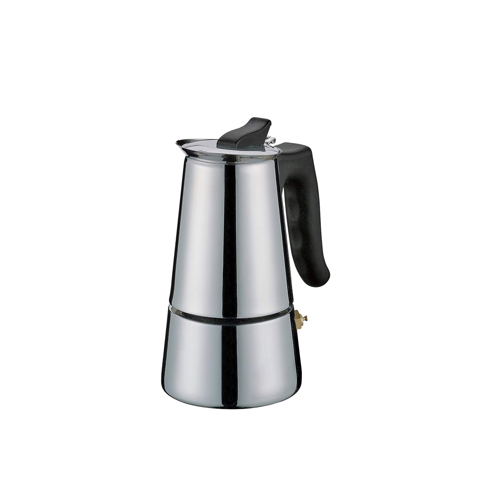 Küchenprofi Cilio 341300 Adriana Stainless Steel Espresso Maker - Grey Coffee Machine for Home & Office Use | Perfect for Italian Coffee Lovers, Compact Design for Small Spaces
