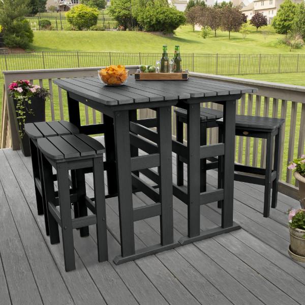 Lehigh 6-Piece Bar Height Balcony Patio Set - Outdoor Dining & Entertaining Furniture for Small Spaces