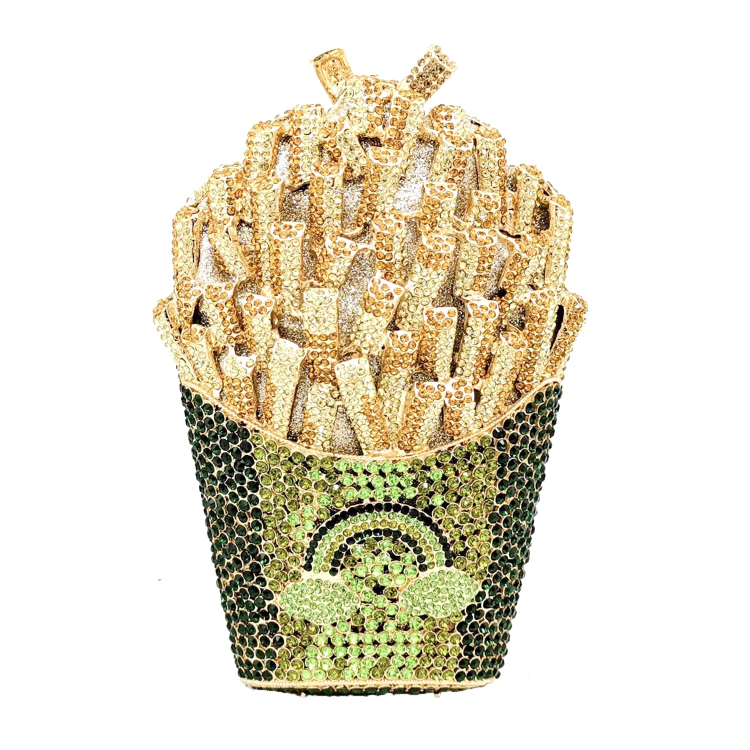Sparkly Rhinestone Clutch Purse for Women - Crystal Embellished French Fries Design Evening Bag | Perfect for Wedding, Party & Special Occasions