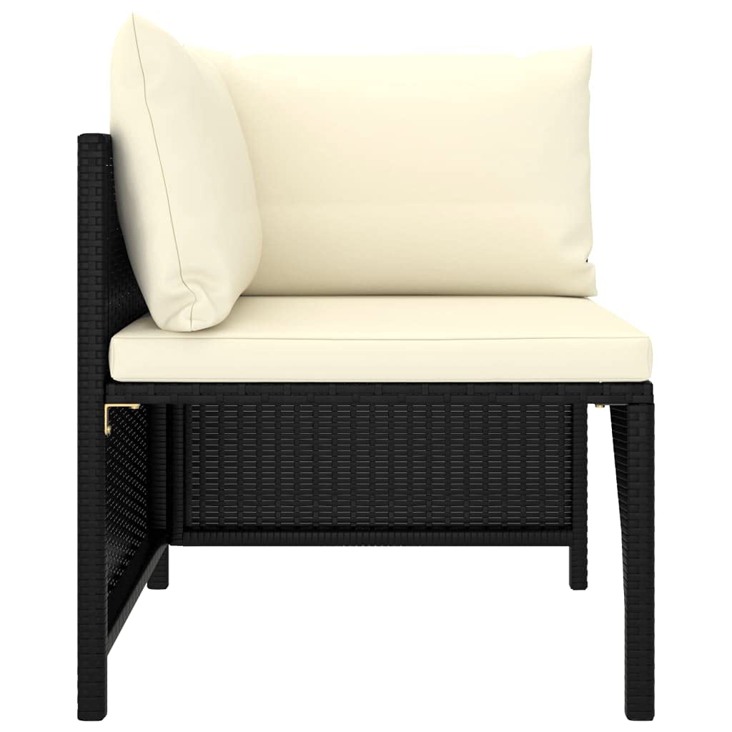 4-Piece Outdoor Garden Sofa Set with Removable Cushions & Footrest - PE Rattan Wicker Sectional Conversation Set for Patio, Backyard, Poolside - Perfect for Relaxing & Entertaining Guests