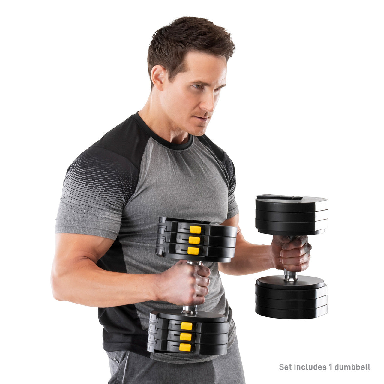 Marcy ADDB 6198 Adjustable Dumbbell Set - 6-in-1 Weight System up to 50lbs for Home Gym & Strength Training | Compact Space-Saving Design for Small Workout Areas