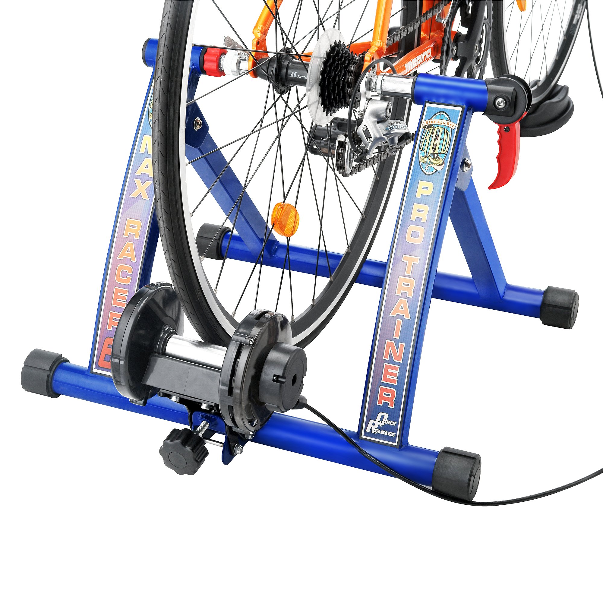 Max Racer PRO Magnetic Bike Trainer - 7 Adjustable Resistance Levels for Indoor Cycling Workouts - Smooth & Quiet Exercise Bike Stand for Home Gym, Training & Fitness - Perfect for Road Bikes & Spin Bikes