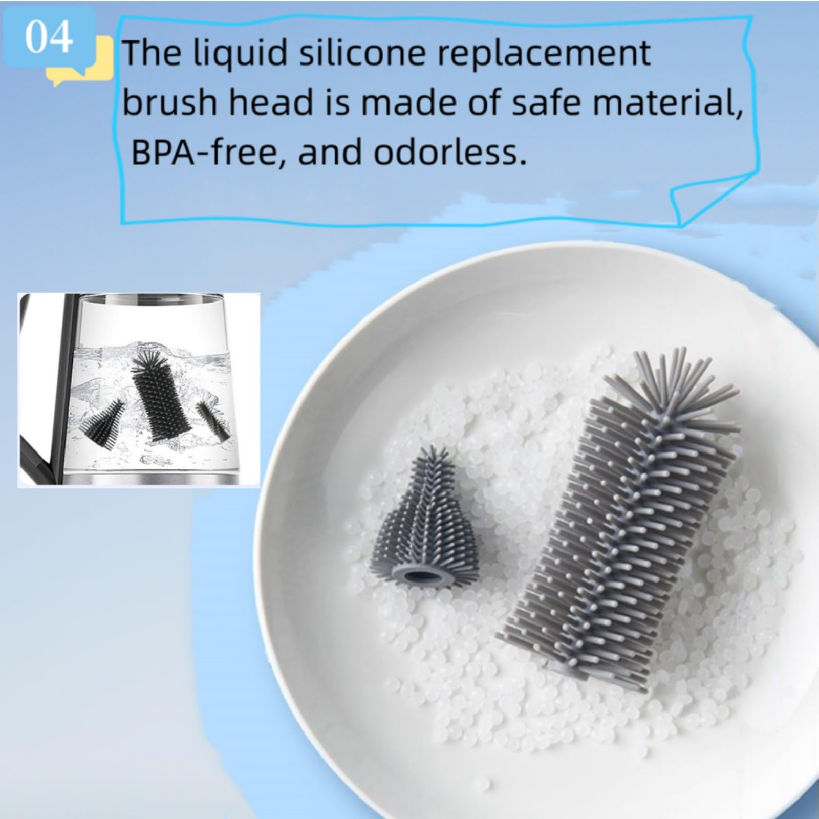 Electric Baby Bottle Brush Heads - 2 Pack with Nipple Cleaner | Compatible with Silicone Brushes | Perfect for Sterilizing & Cleaning Bottles