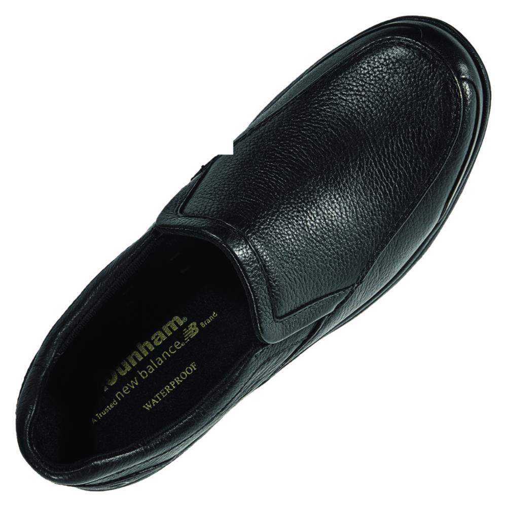 Dunham Men's Battery Park Slip-On Shoes - Comfortable Black Casual Loafers Wide Width 2E for Walking, Travel & Everyday Wear