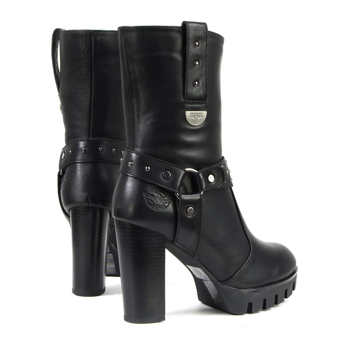 Premium Women's Leather Motorcycle Boots - Milwaukee Classic Casual Biker Boots Collection MBL-8 | Stylish & Comfortable for Riding, Outdoor Adventures & Everyday Wear