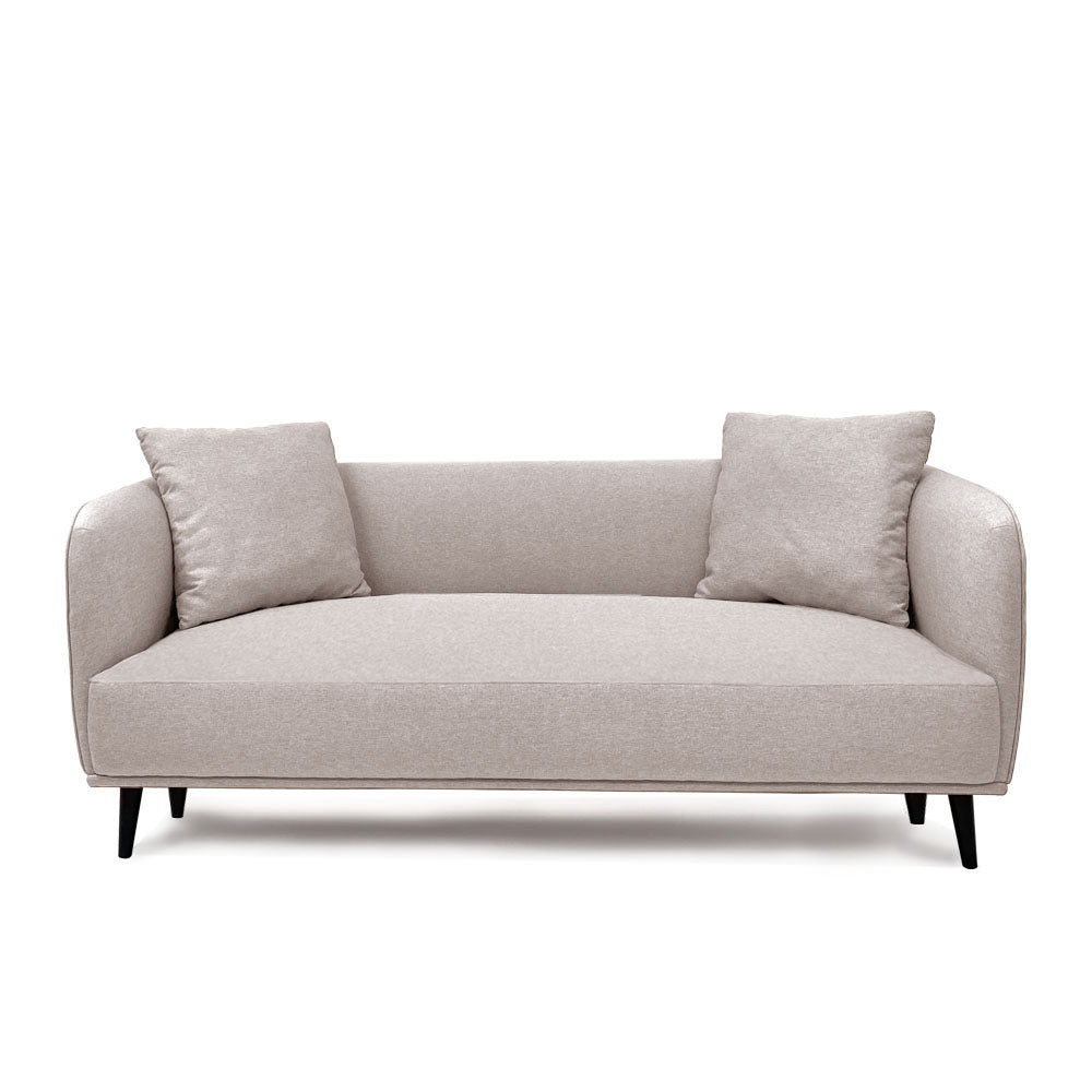 Heather 2.5 Seater Sofa - Modern Fabric Couch for Living Room, Small Space Apartment Furniture, Comfortable Loveseat for Lounge, Office & Guest Room (Beige/Gray)