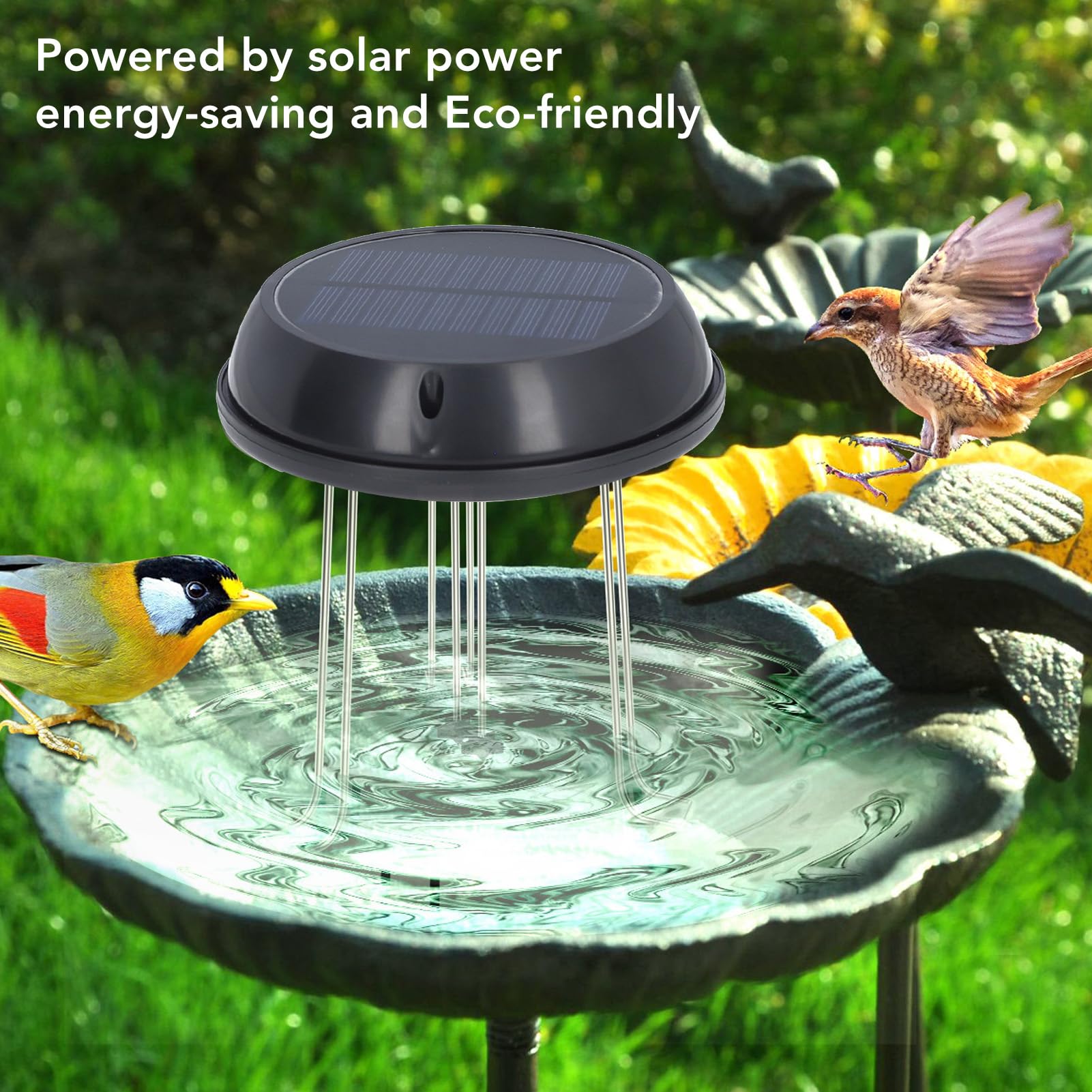 Solar Powered Bird Bath Water Agitator - Solar Panel Water Circulator & Wiggler for Garden Ponds, Birth Baths & Outdoor Decor - Attracts Birds & Prevents Mosquitoes