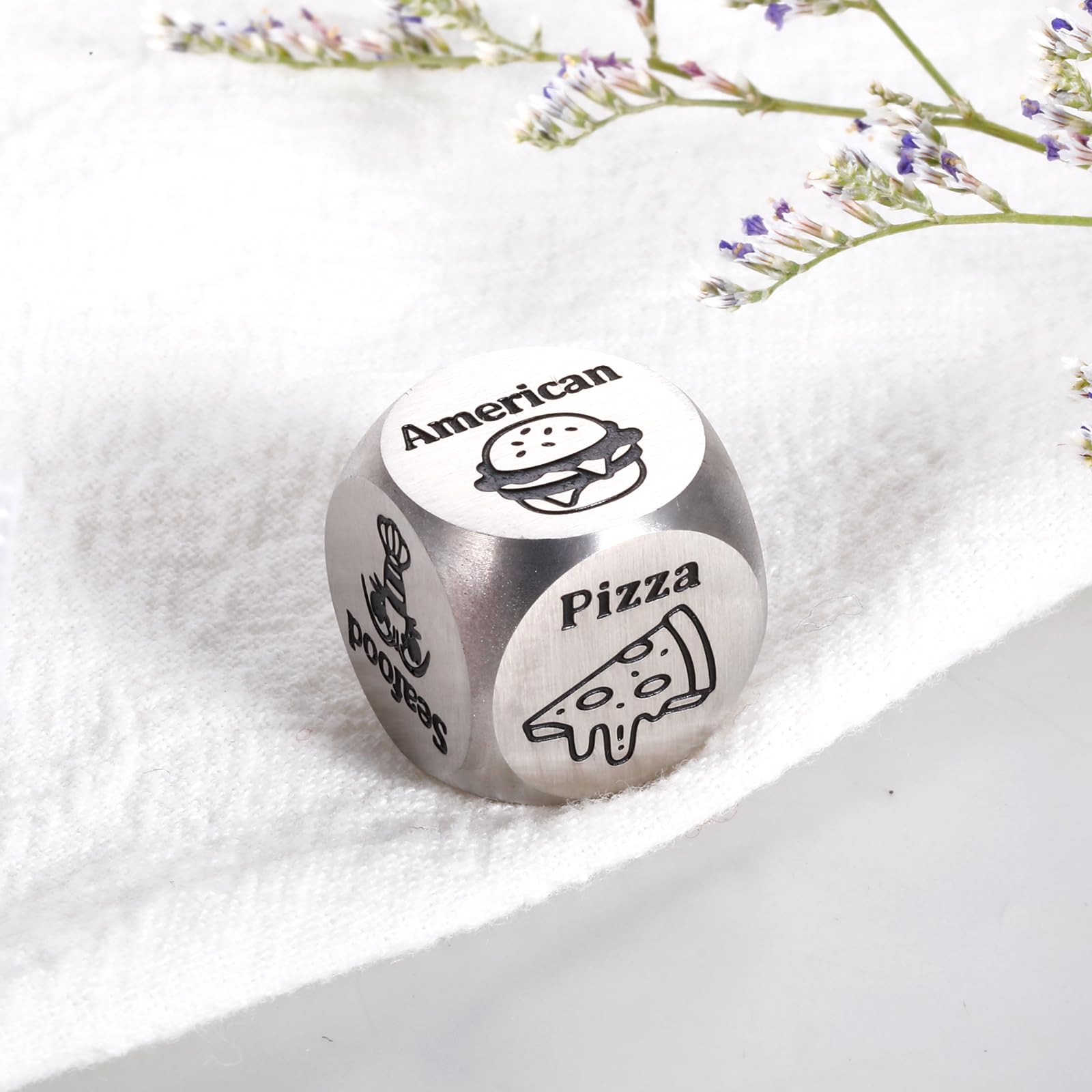 Food Decision Dice - Fun Couples Gift for Valentine's Day, Anniversary & Weddings | Romantic Dinner Dice Game for Him/Her, Husband/Wife, Boyfriend/Girlfriend | Perfect for Date Nights & Relationship Building