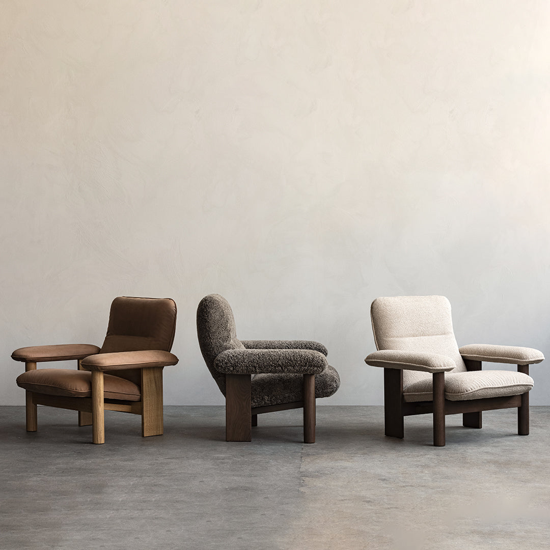 Brasilia Lounge Chair - Mid Century Modern Accent Chair for Living Room, Bedroom & Office - Comfortable Upholstered Armchair with Wooden Legs - Perfect for Relaxing, Reading & Lounging