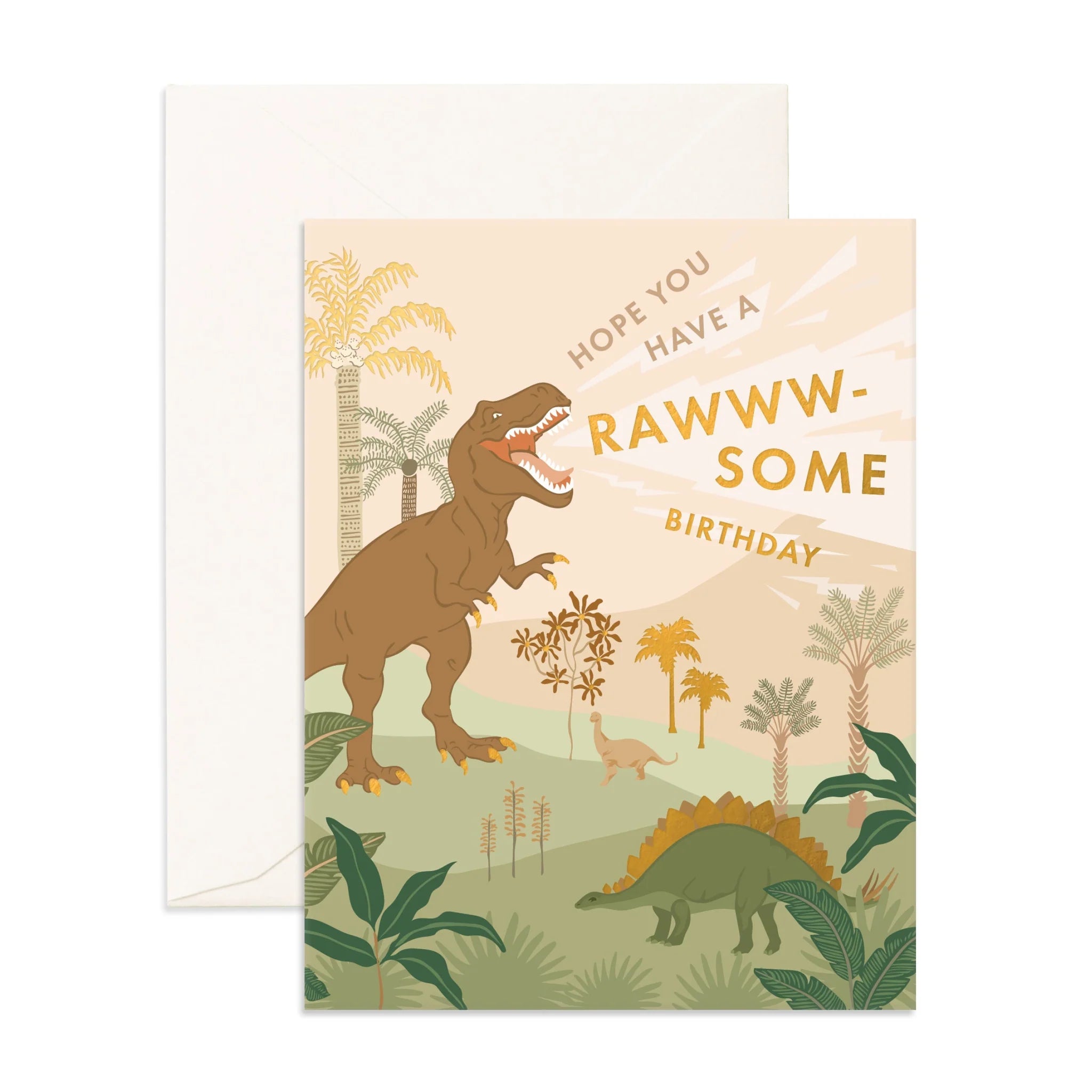 Funny Dinosaur Birthday Greeting Card - Cute Rawww Some Dino Design for Kids & Adults - Perfect for Birthday Parties, Gifts & Celebrations