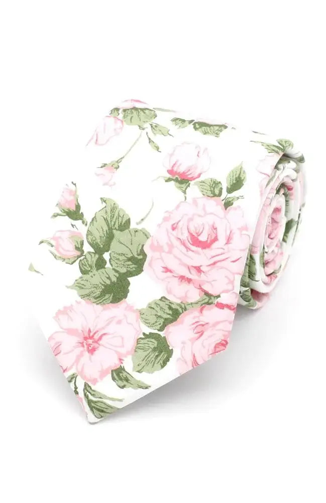 LA Smith Carline Rose Tie - Premium Liberty Fabric Necktie for Men - Perfect for Weddings, Business Meetings & Formal Events