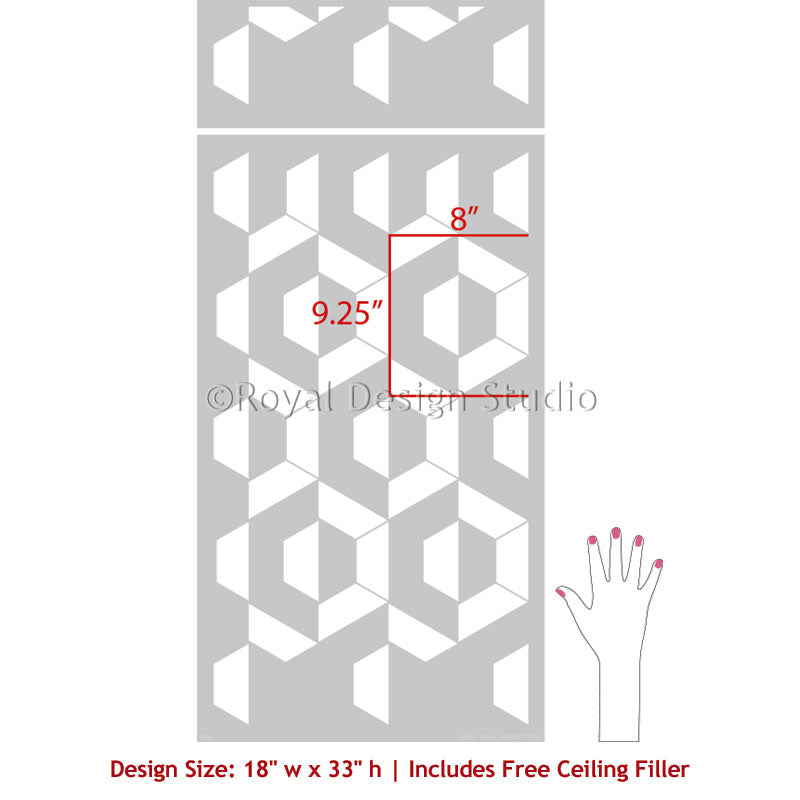 Nexus Modern Allover Wall Stencil - DIY Home Decor Painting Template for Living Room, Bedroom, Nursery | Reusable & Easy to Use