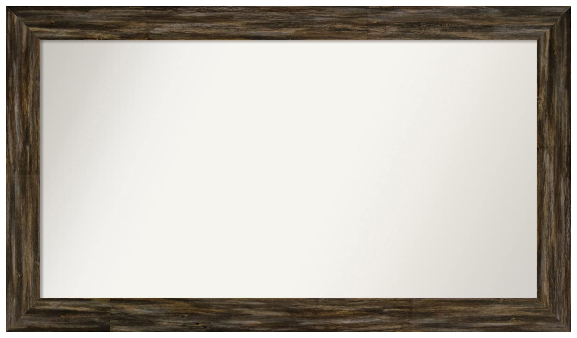 Amanti Art Custom Wall Mirror - 24.5 x 42.5 Inch Non-Beveled Design with Fencepost Brown Narrow Frame | Various Sizes Available | Perfect for Bathroom, Bedroom & Entryway Decor