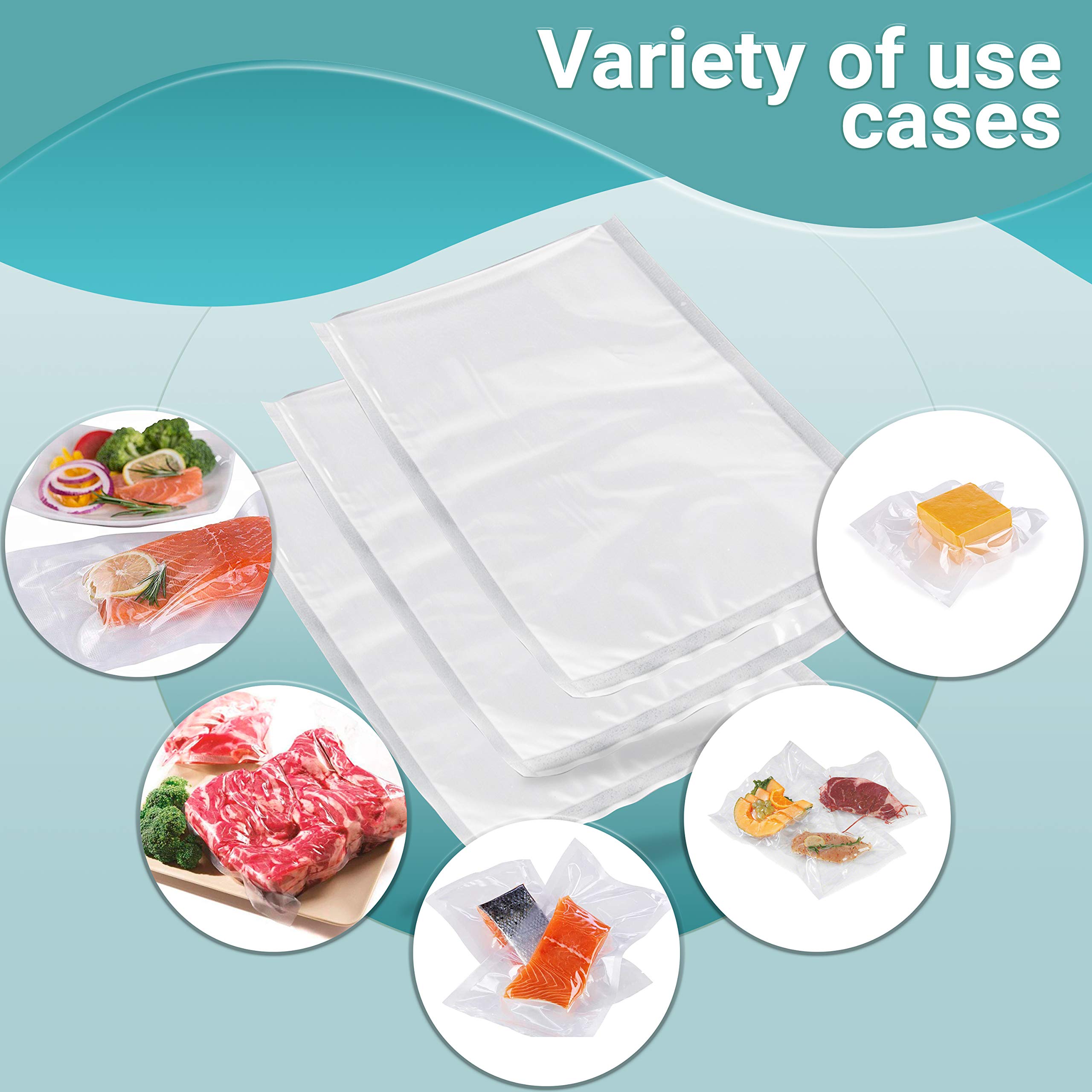 500 Pack Jumbo 10x22 Inch Clear Vacuum Food Storage Bags - 3 Mil Thick Co-Extruded Polyethylene Pouches for Food Preservation, Sous Vide, Meal Prep & Industrial Packaging | Airtight Sealing for Freezer, Refrigerator & Long-Term Food Storage