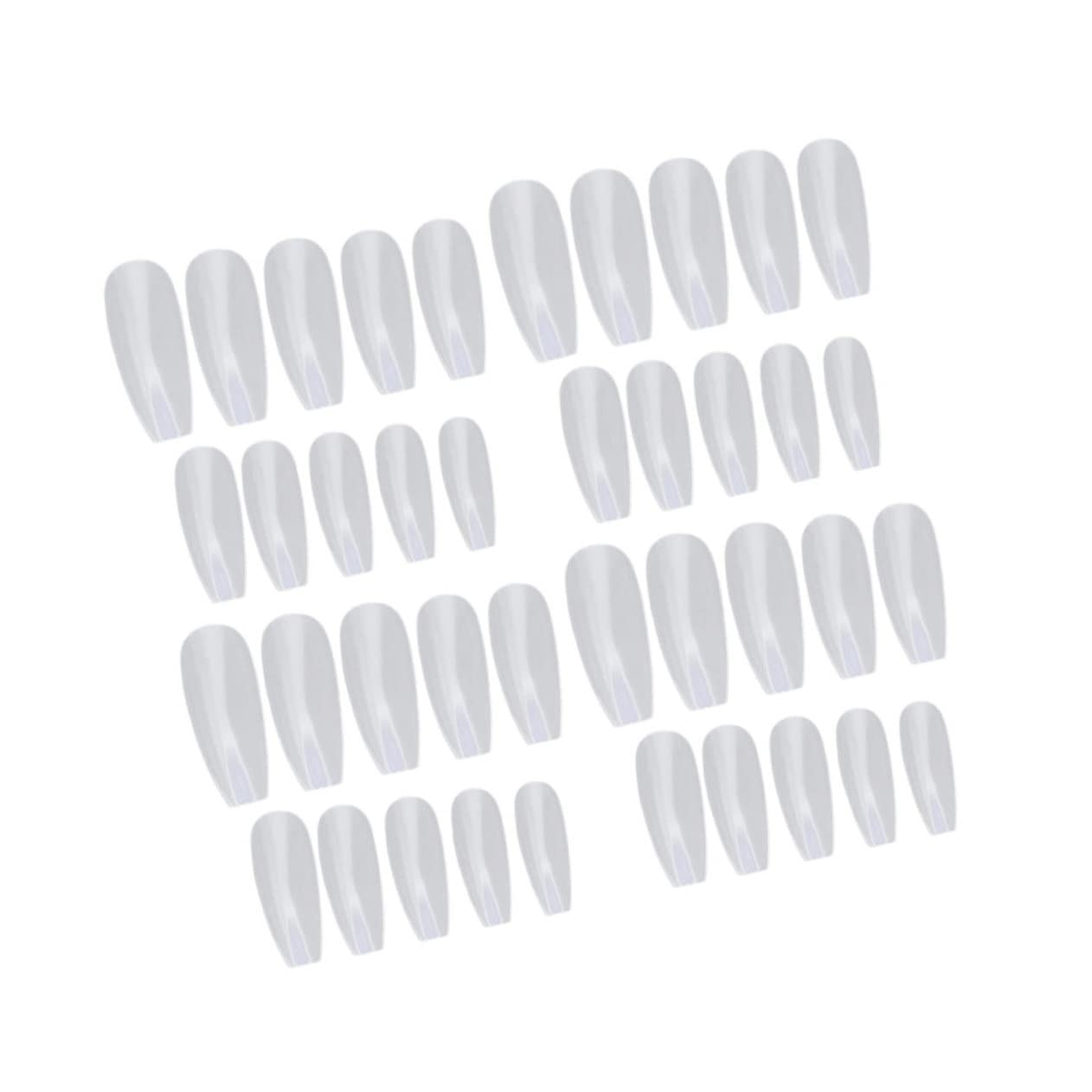 600Pcs Clear Acrylic Nails Kit - DIY False Nails Tips with Stickers for Women, Coffin Shape Nail Art Decals for Salon & Home Manicure, Perfect for Parties, Weddings & Daily Wear