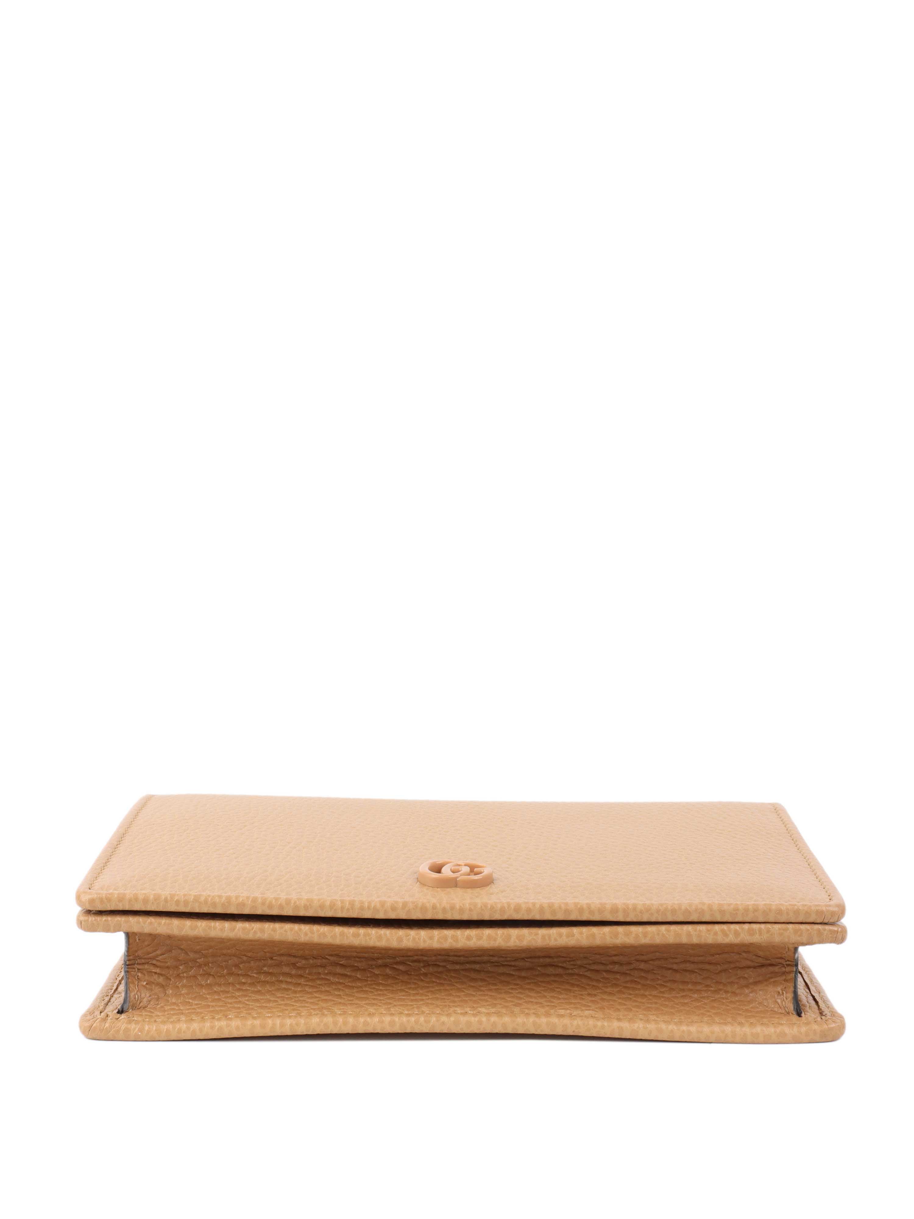 Gucci Beige GG Monogram Wallet on Chain - Luxury Crossbody Bag for Women, Perfect for Evening Events & Daily Use