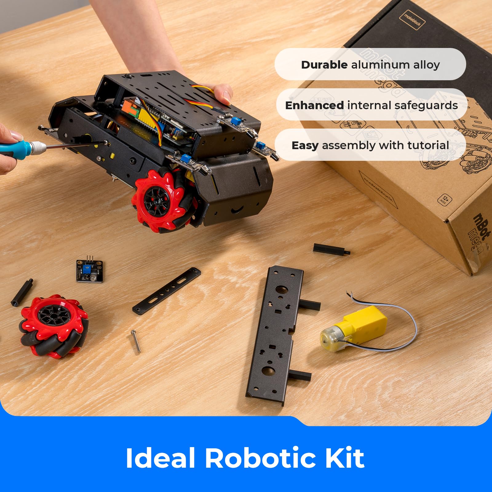 Makeblock mBot Mega Programmable Robot Kit with Mecanum Wheels - Compatible with Arduino IDE & Raspberry Pi | STEM Learning Robotics Kit for Teens & Adults | Perfect for Coding, Electronics & DIY Robotics Projects | Great Gift for STEM Education & Home Learning