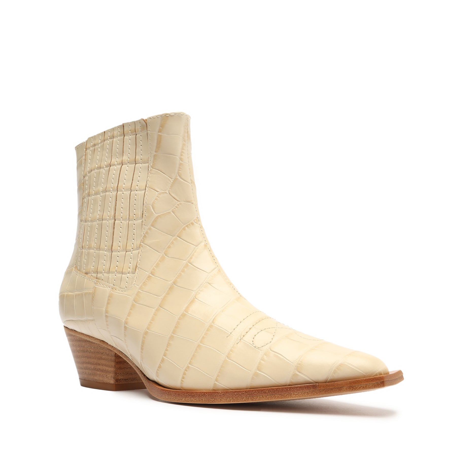 Briani Women's Crocodile Embossed Leather Ankle Boots - Stylish Pointed Toe Booties for Fall Winter Fashion, Office & Night Out