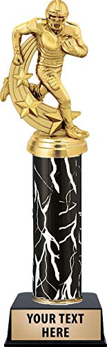 Personalized Black Lightning Football Forward Trophy - Custom Football Awards for Players & Coaches | Perfect for Championship Ceremonies, Team Banquets & Sports Recognition Events