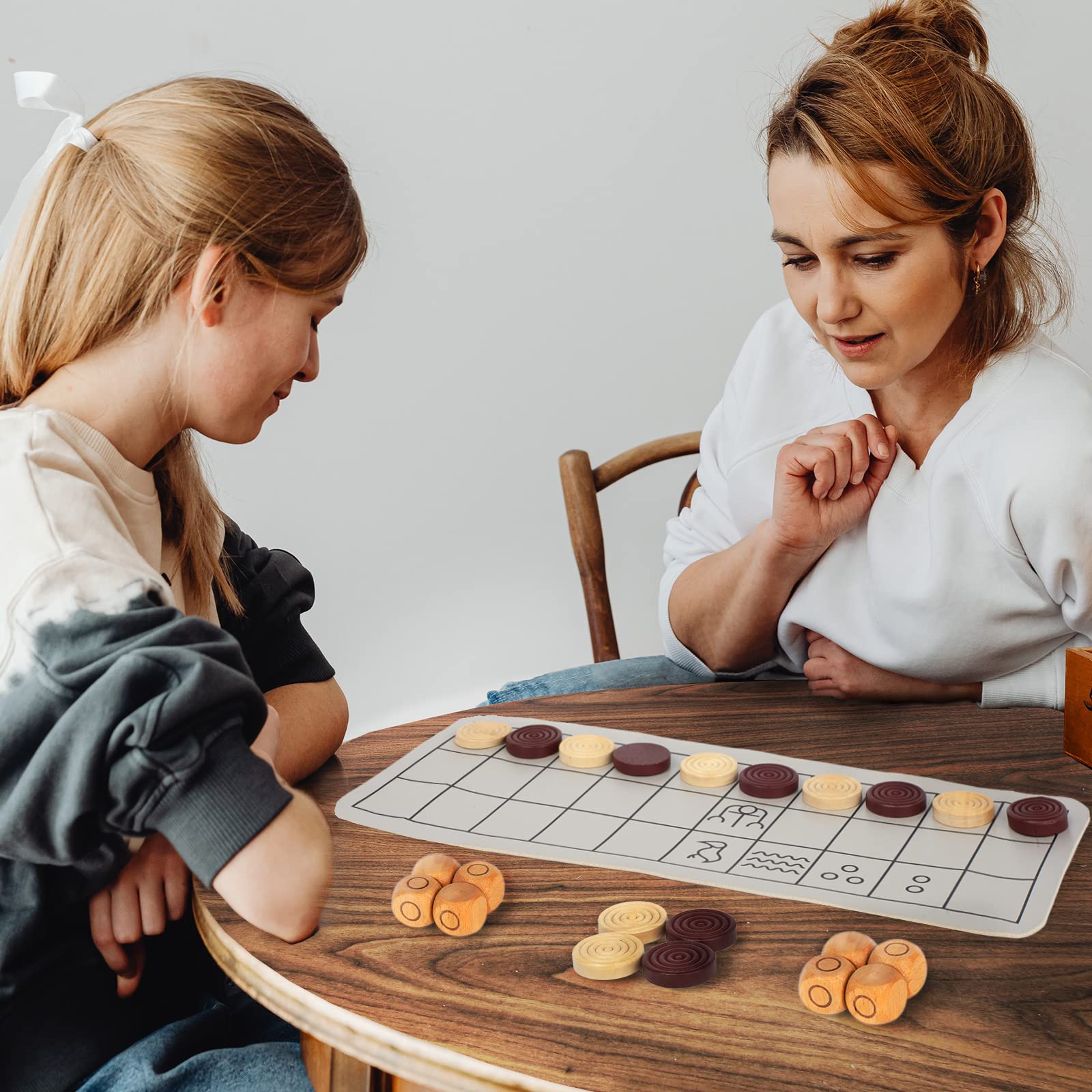 Ancient Strategy Board Game Set - Royal Game of Ur & Senet with 8 Wooden Dice, 14 Game Pieces & Instructions | Perfect for Family Game Night, History Enthusiasts & Educational Play