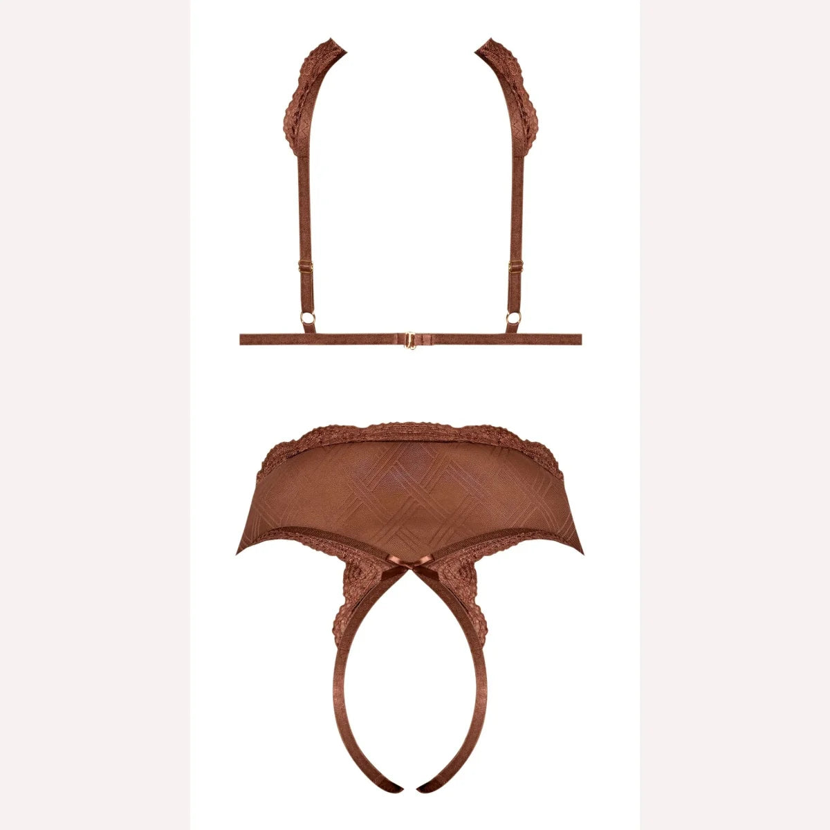 Caramel Kiss Cupless Teddy Lingerie - Sexy Caramel Lace Teddy for Women S/M - Perfect for Valentine's Day, Boudoir Photography & Romantic Nights