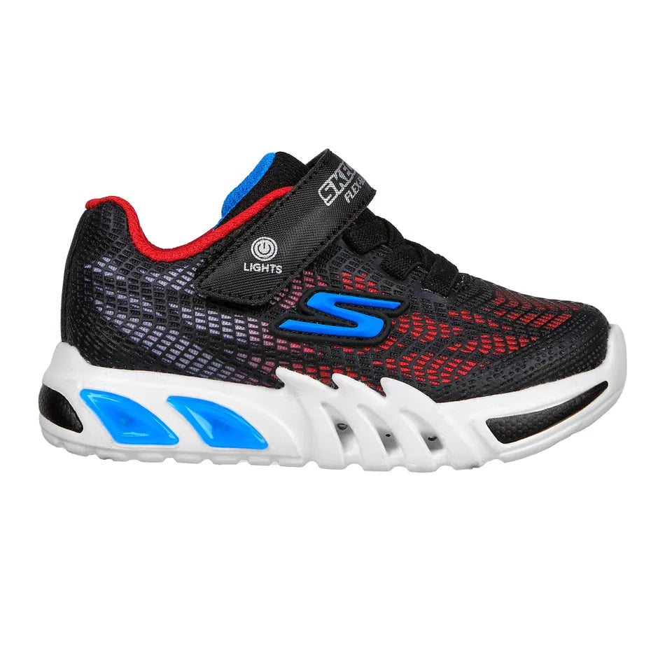 Skechers Multi Flex Glow Elite Vorlo Toddler Sneakers - Black/Red Athletic Shoes for Kids | Perfect for Running, Playground & Everyday Wear